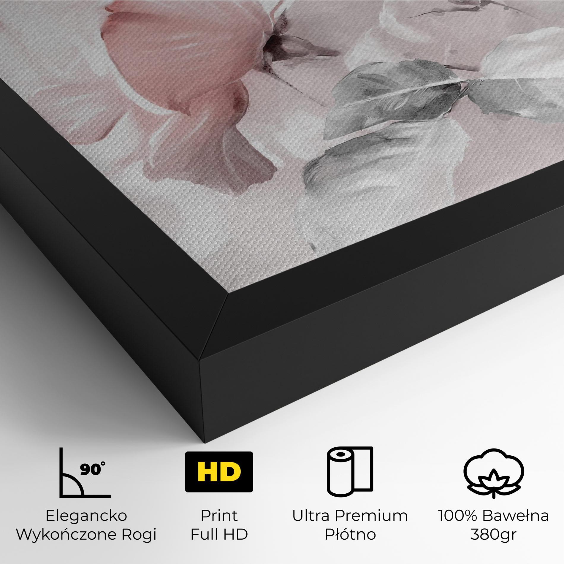 Obraz na Płótnie Abstract Pink Flowers mockup 4