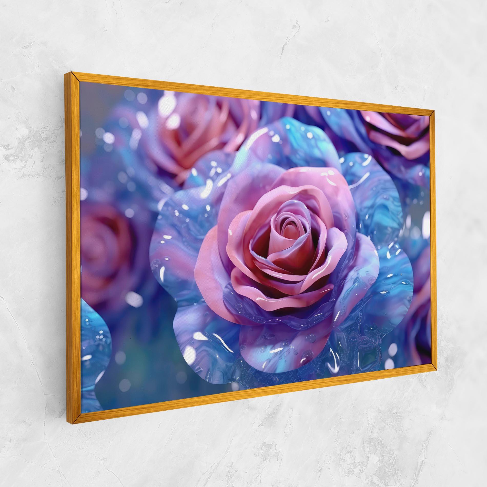 Obraz na Płótnie Beautiful Blue Pink Rose mockup 1