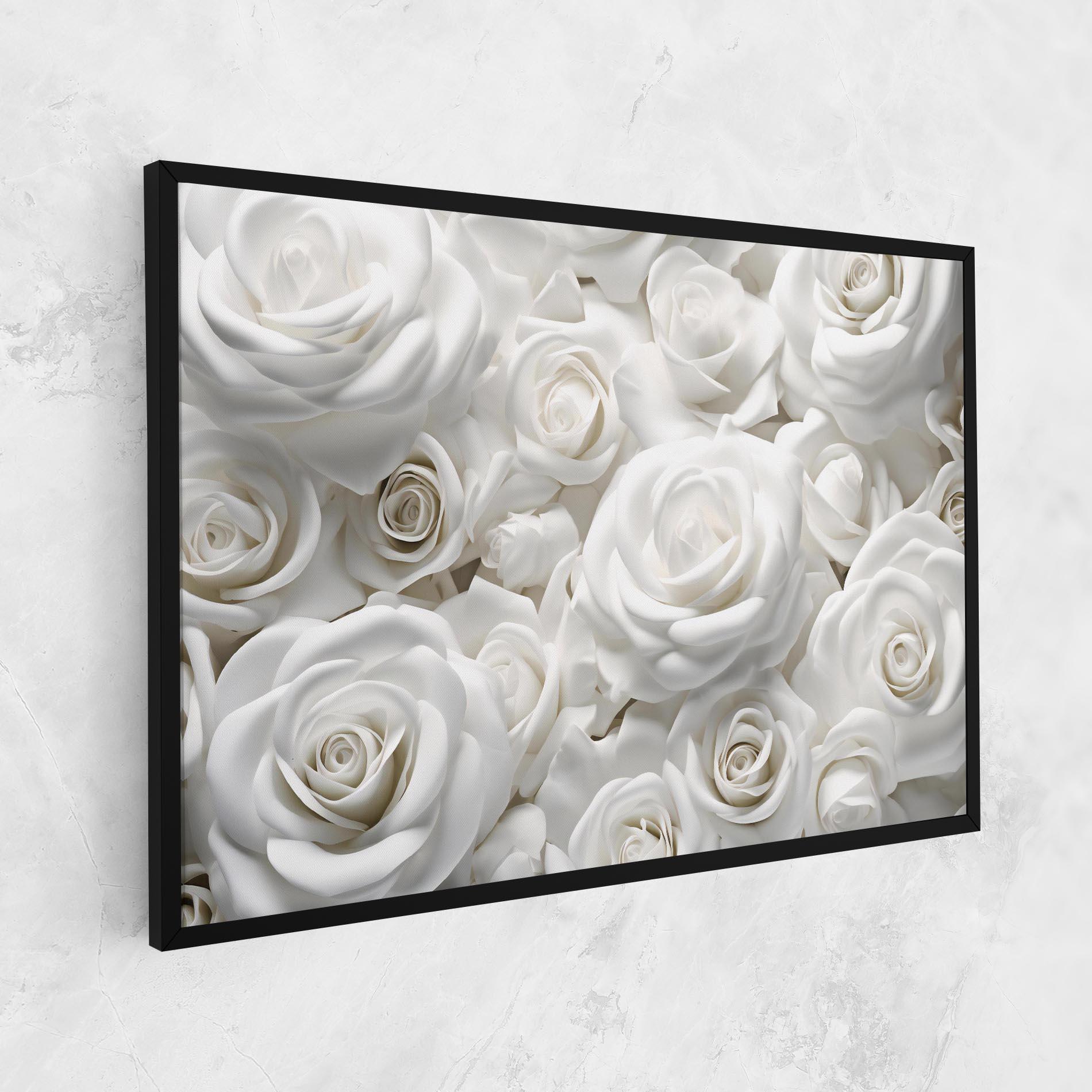 Obraz na Płótnie 3d White Roses mockup 1