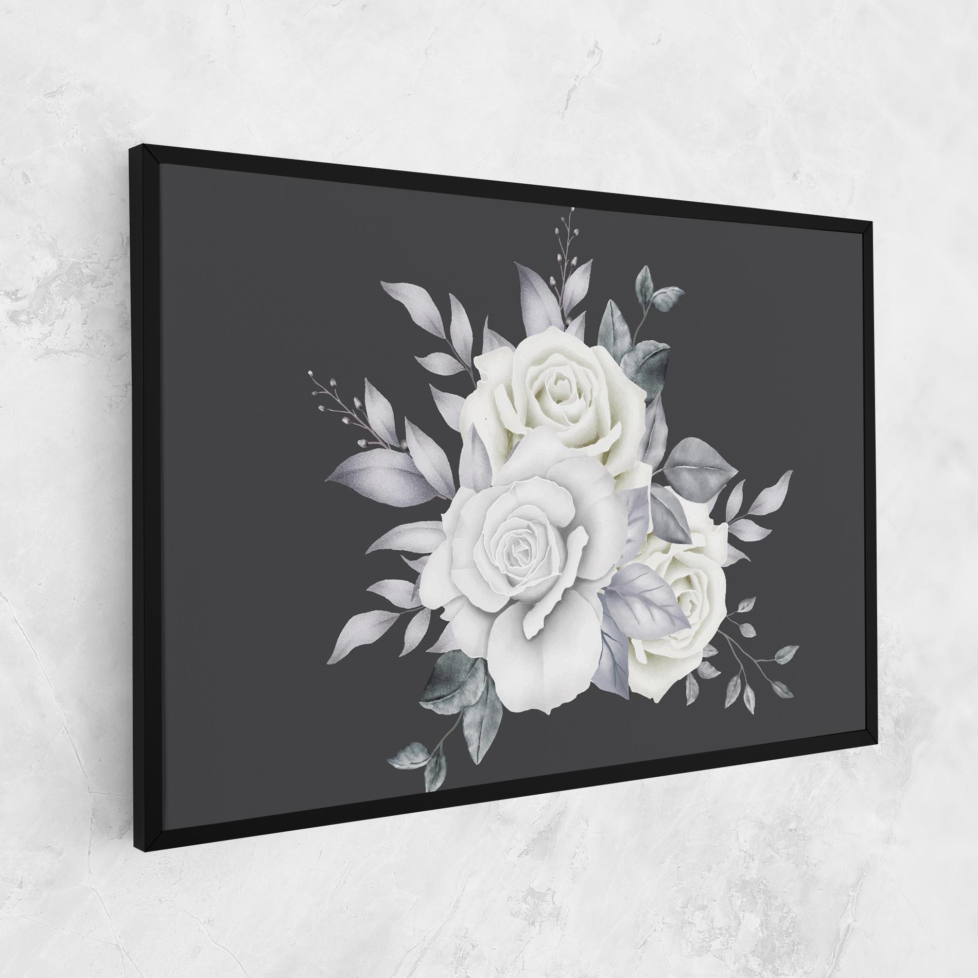 Obraz na Płótnie White Grey Rose mockup 1