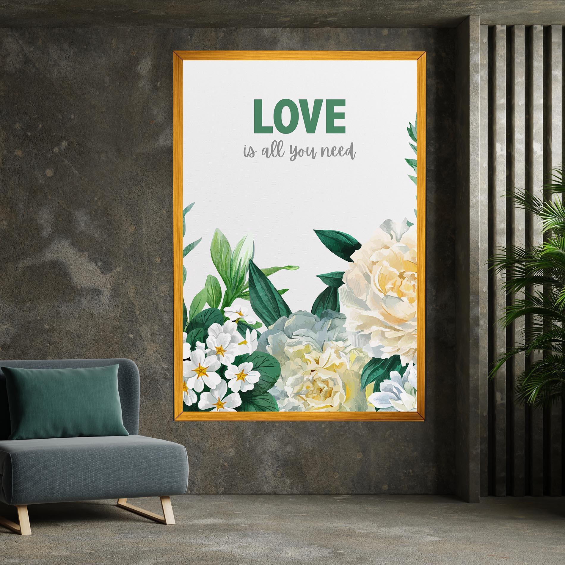 Obraz na Płótnie Green Rose Love mockup 7