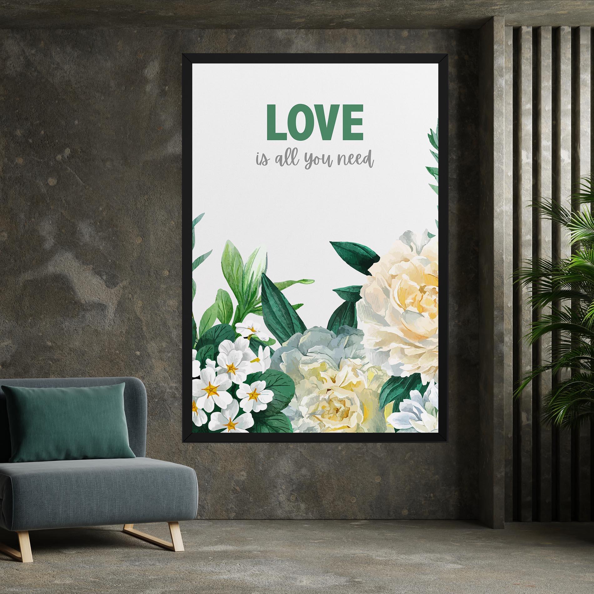 Obraz na Płótnie Green Rose Love mockup 7