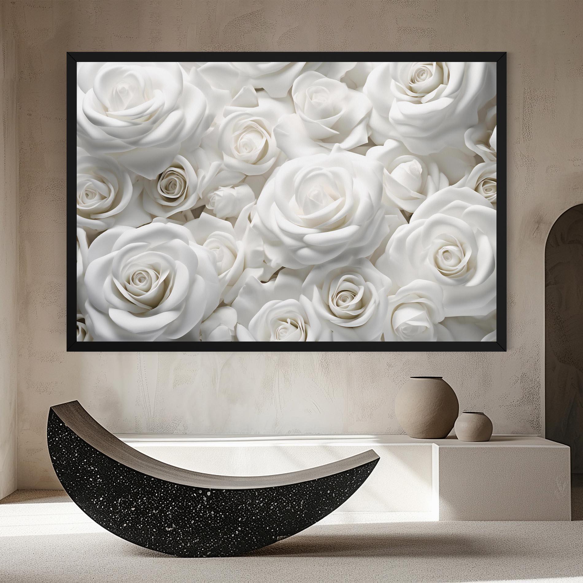 Obraz na Płótnie 3d White Roses mockup 8