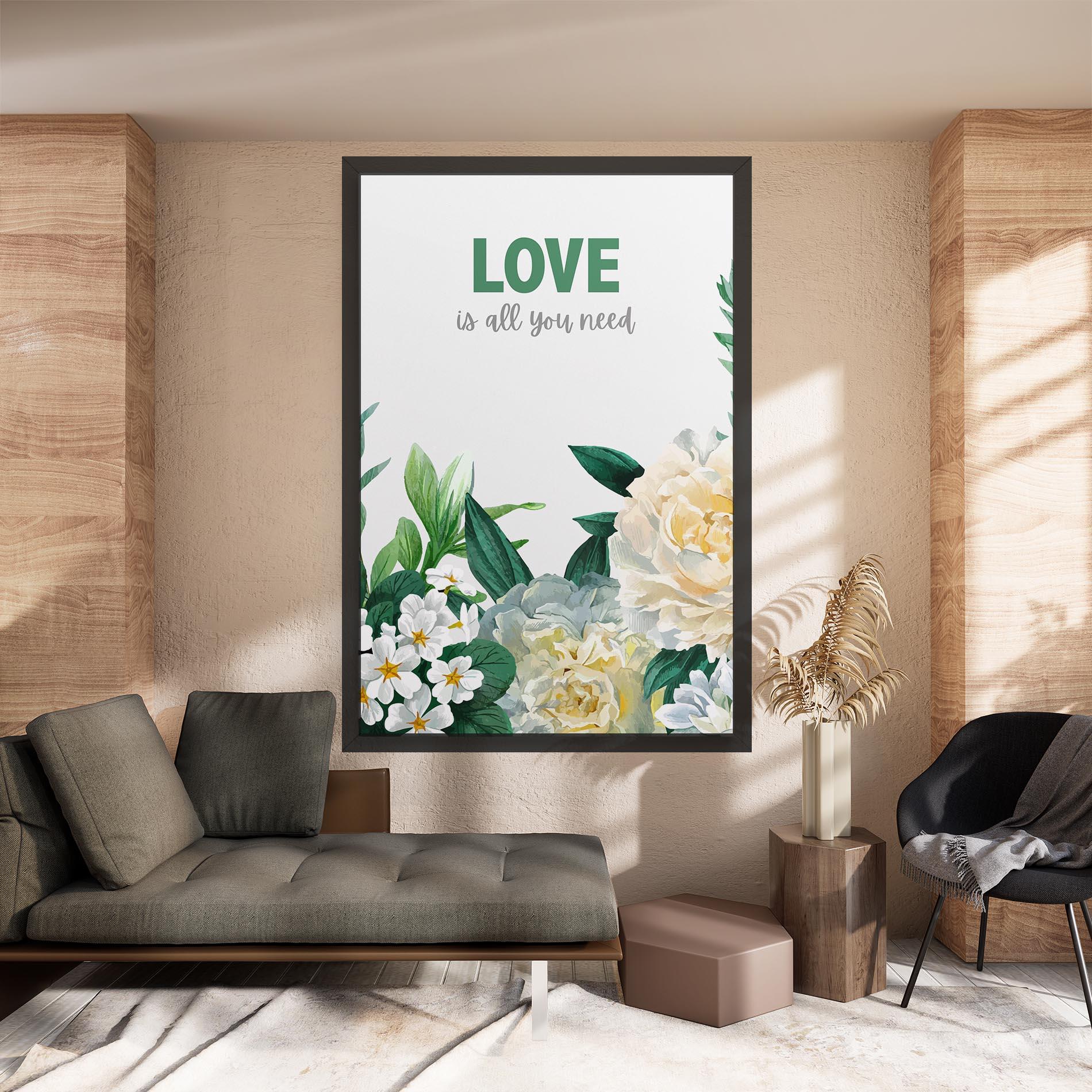 Obraz na Płótnie Green Rose Love mockup 8
