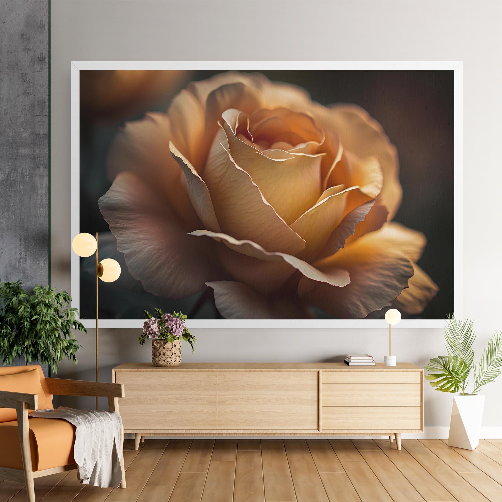 Obraz na Płótnie Light Orange Rose Close Up mockup 9