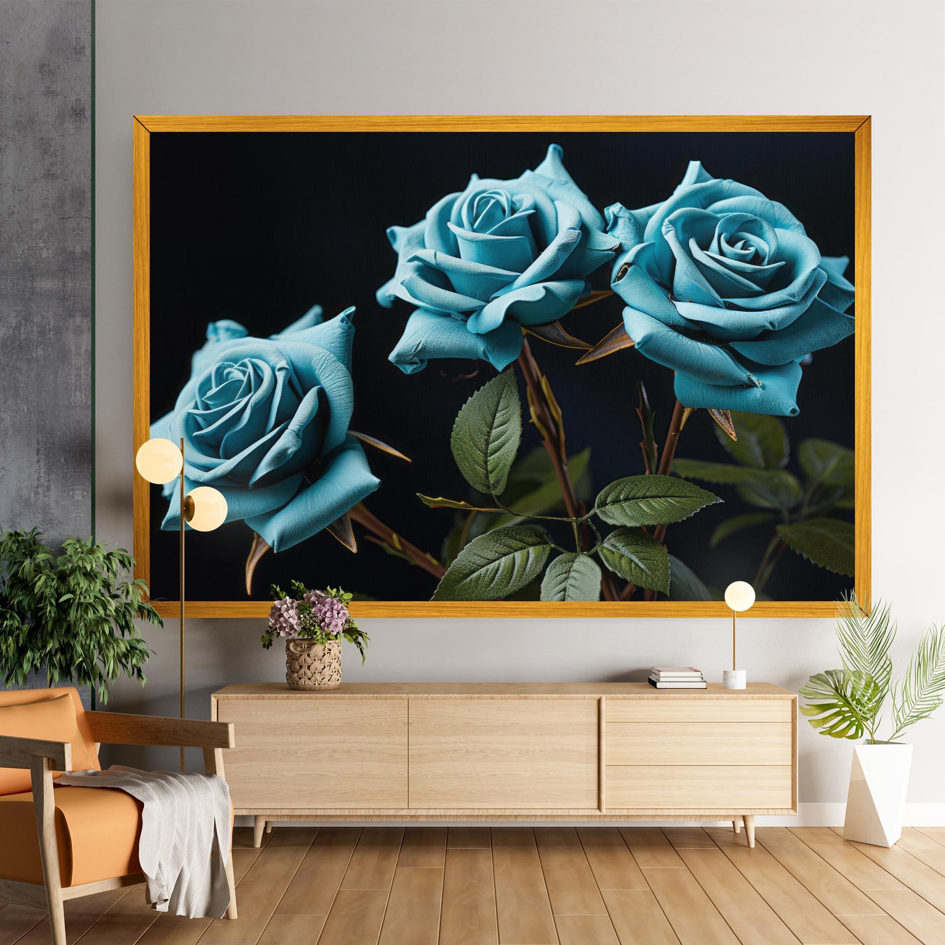 Obraz na Płótnie Blue Roses mockup 9