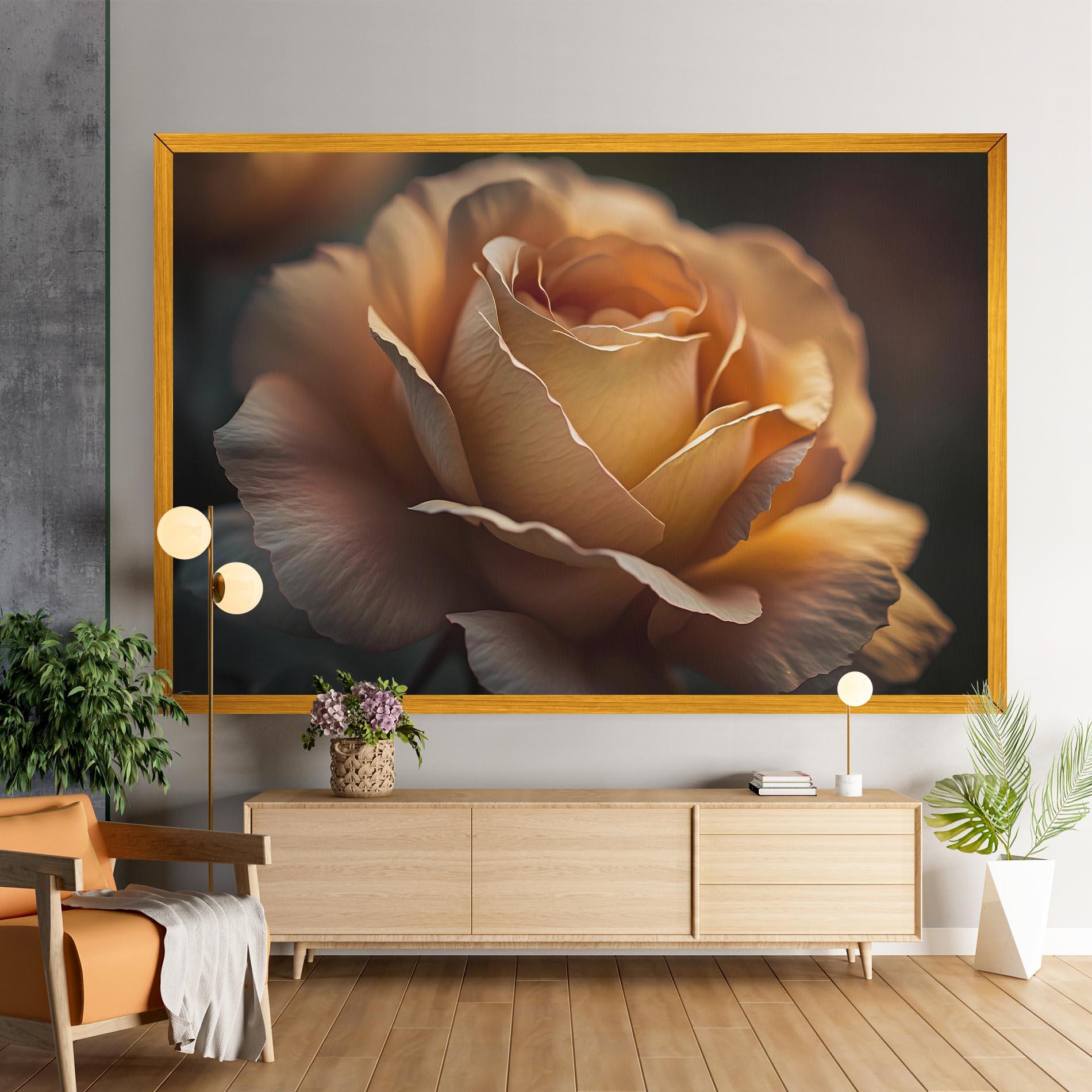 Obraz na Płótnie Light Orange Rose Close Up mockup 9