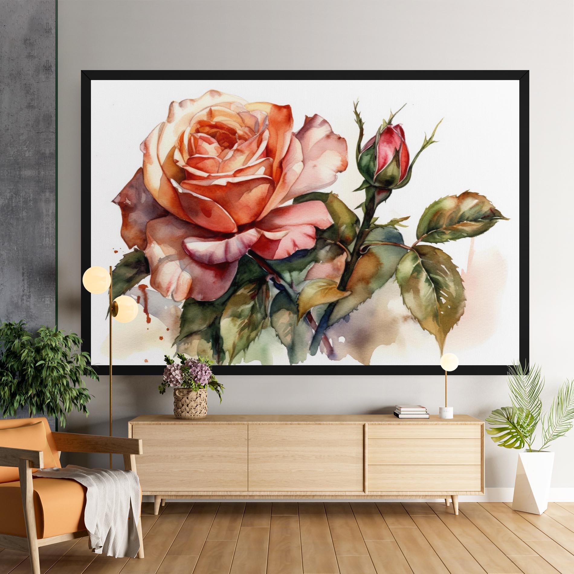 Obraz na Płótnie Big Rose Painted mockup 9