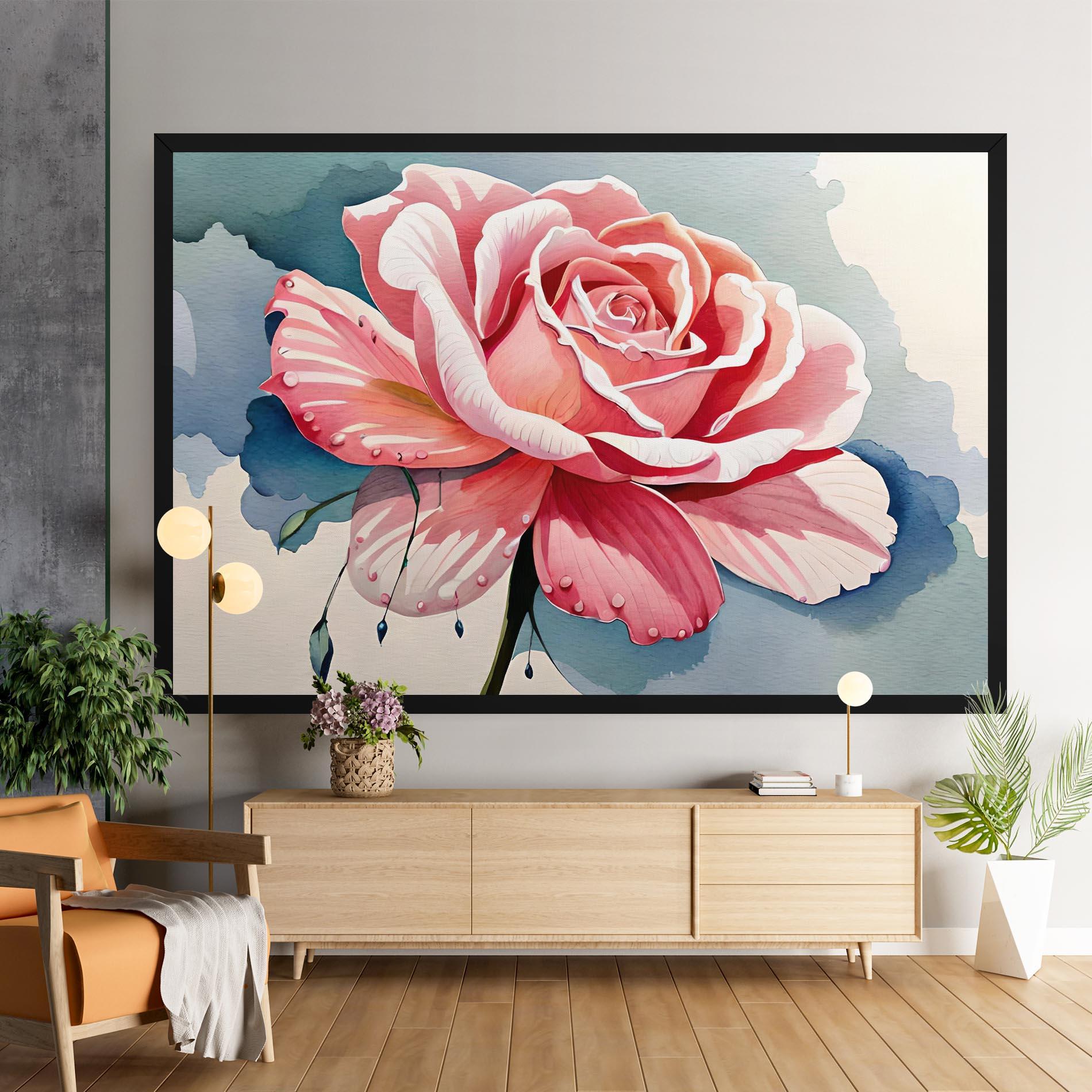 Obraz na Płótnie Bih Pink Rose mockup 9