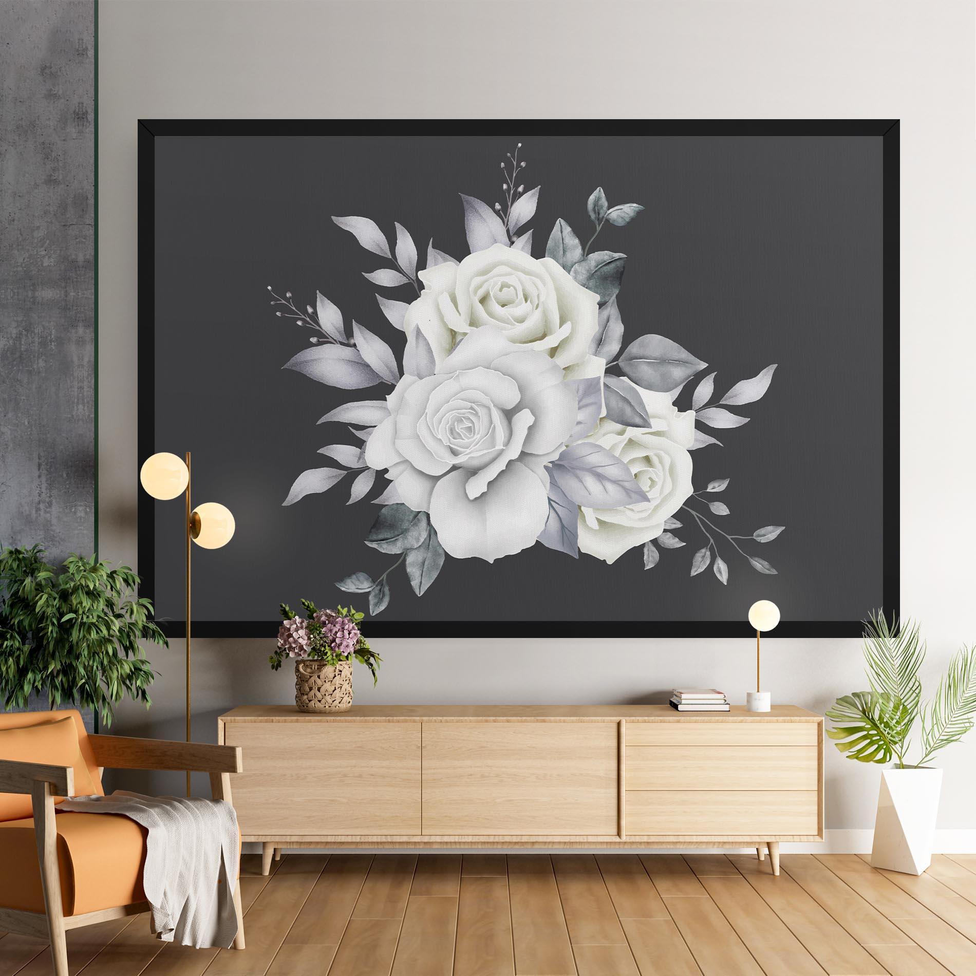 Obraz na Płótnie White Grey Rose mockup 9