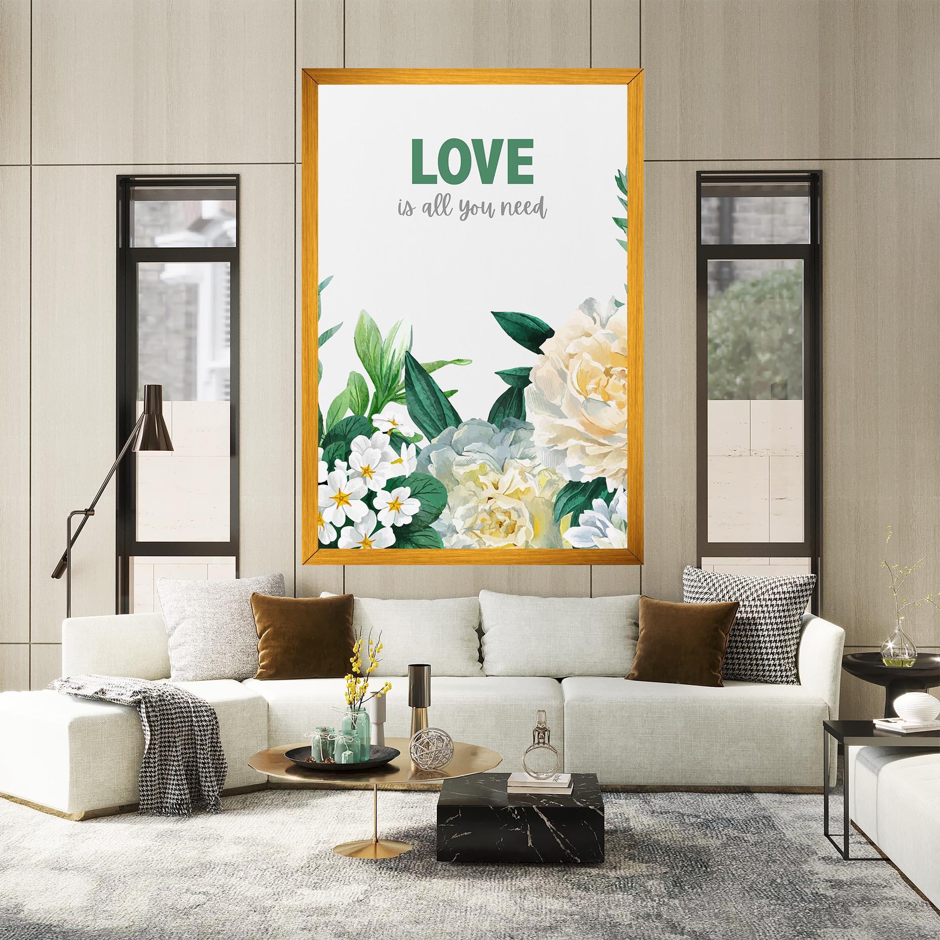 Obraz na Płótnie Green Rose Love mockup 2