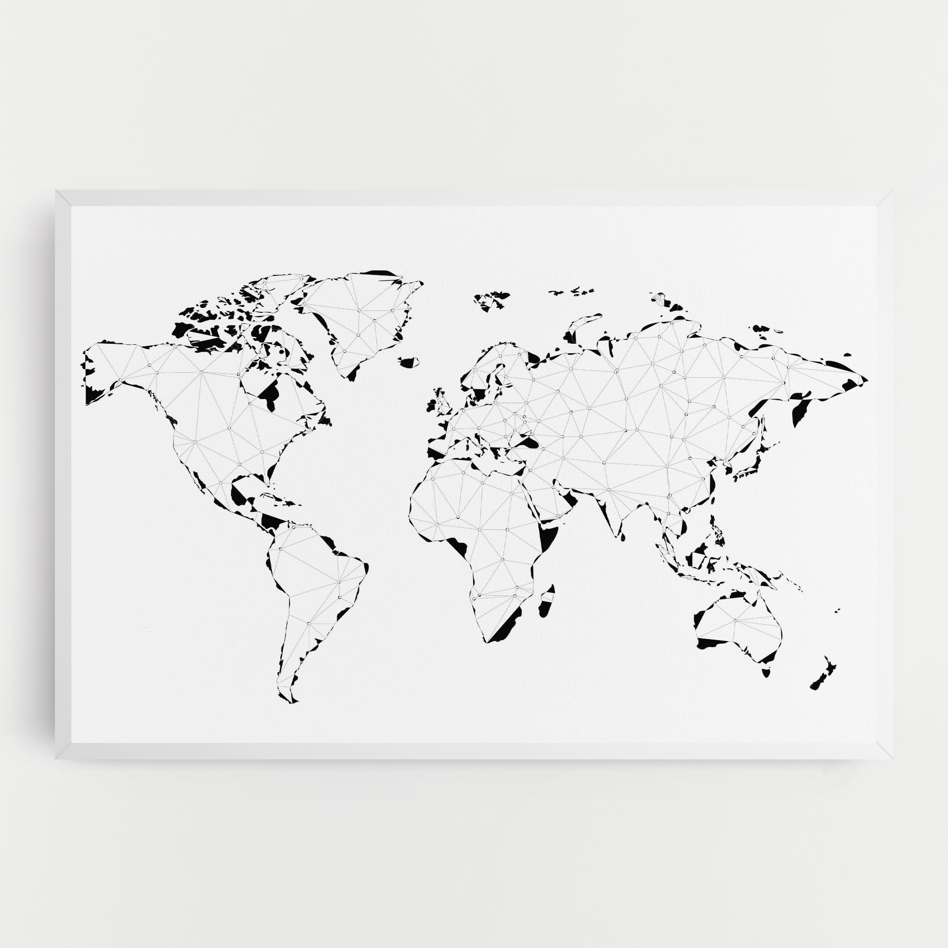 Obraz na Płótnie Black Line Map mockup 0
