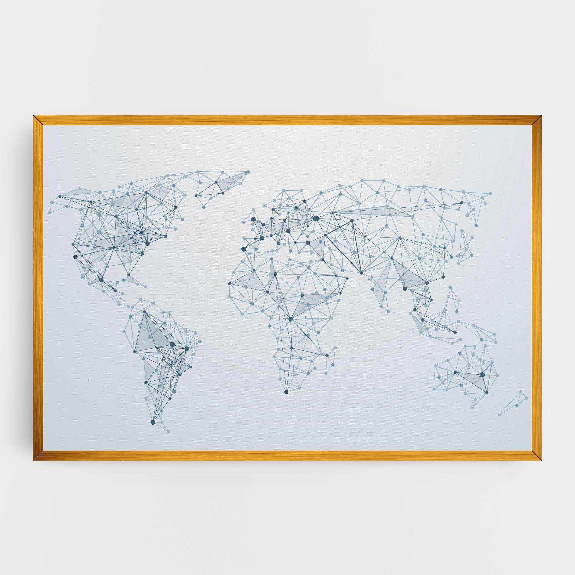 Obraz na Płótnie Blue Line Map mockup 0