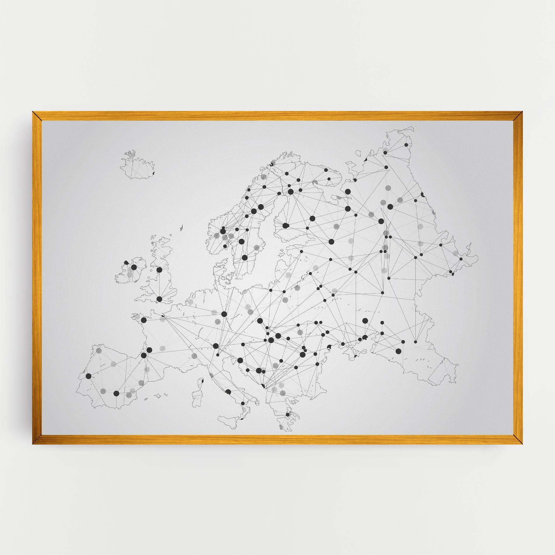 Obraz na Płótnie Europe Line Map mockup 0