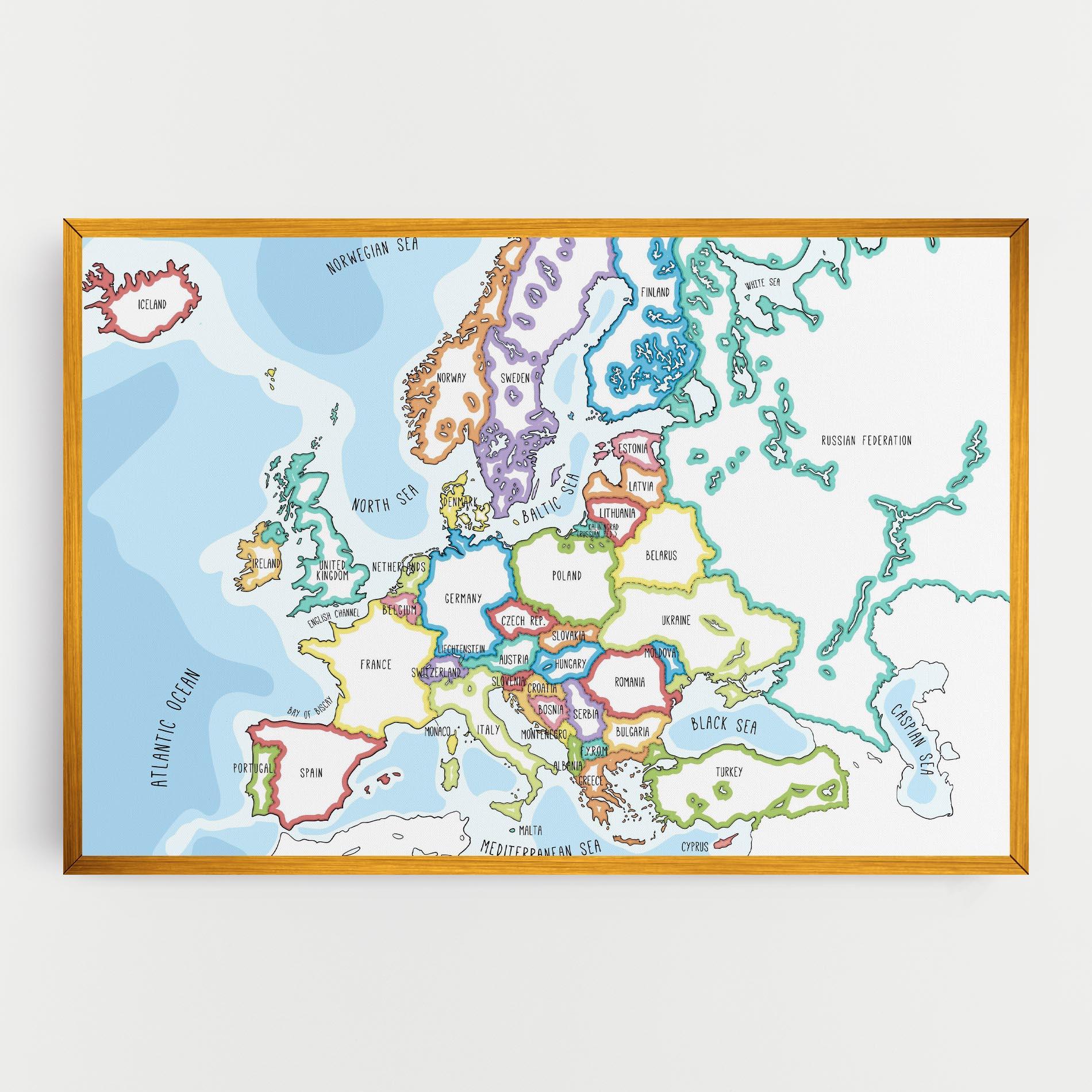 Obraz na Płótnie Europe Map mockup 0