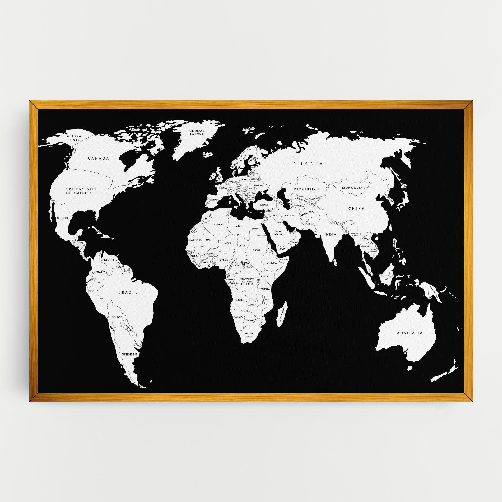 Obraz na Płótnie White World Map mockup 0
