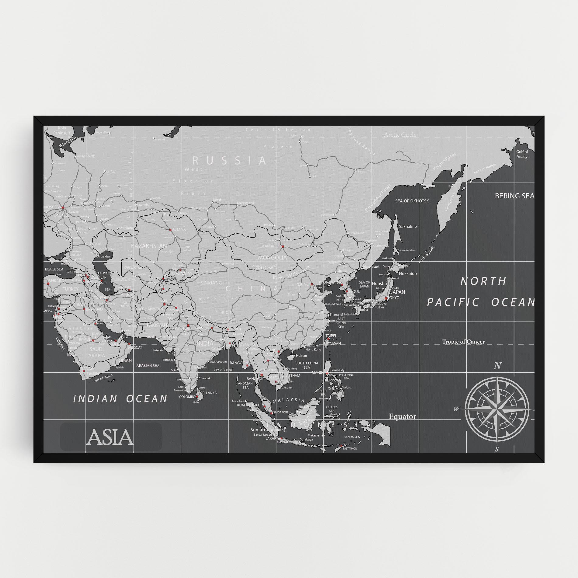 Obraz na Płótnie Asia Minimal Map mockup 0