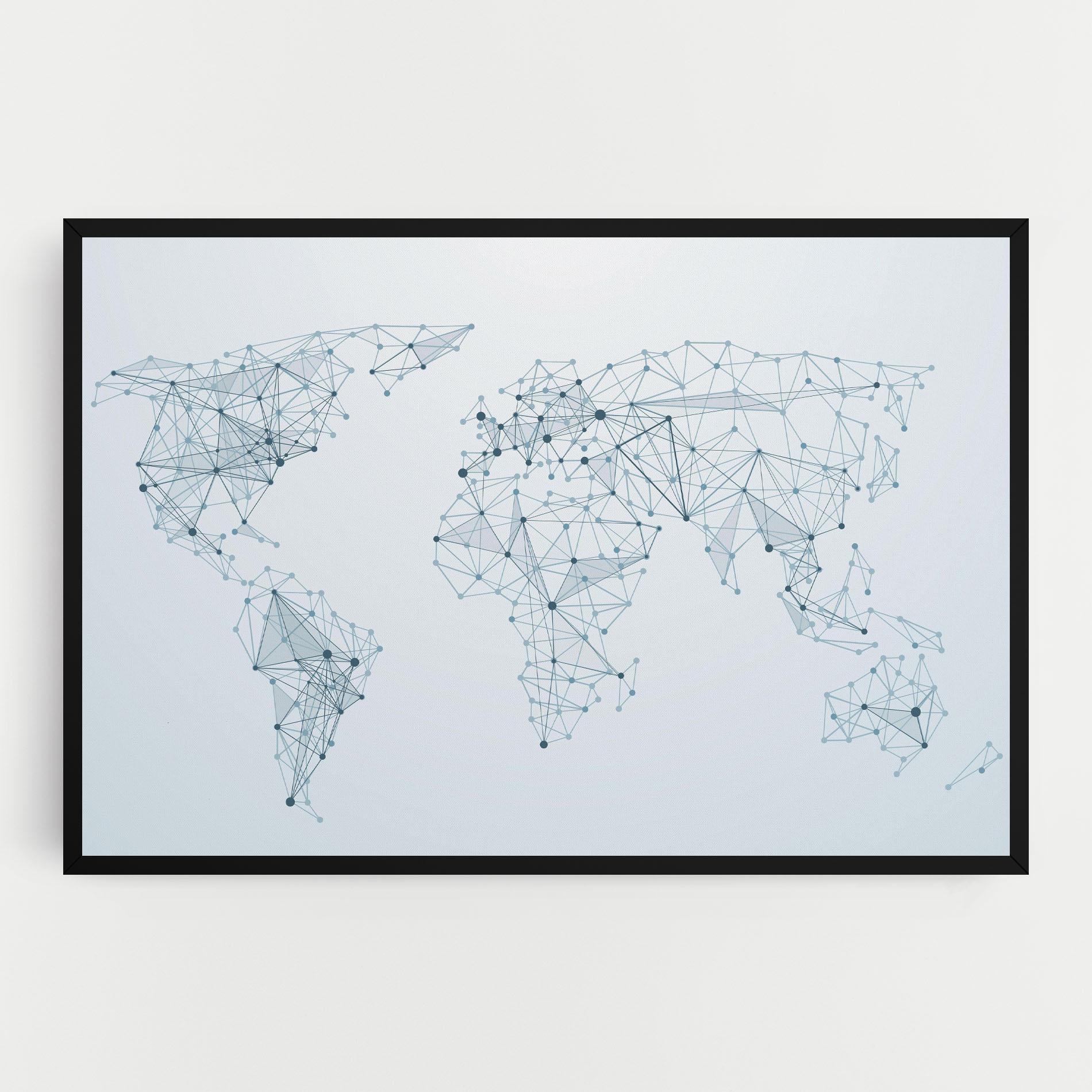 Obraz na Płótnie Blue Line Map mockup 0