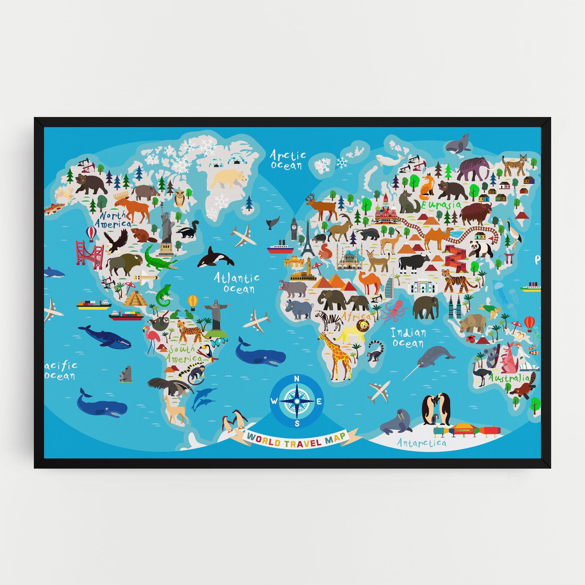 Obraz na Płótnie Travel Map mockup 0