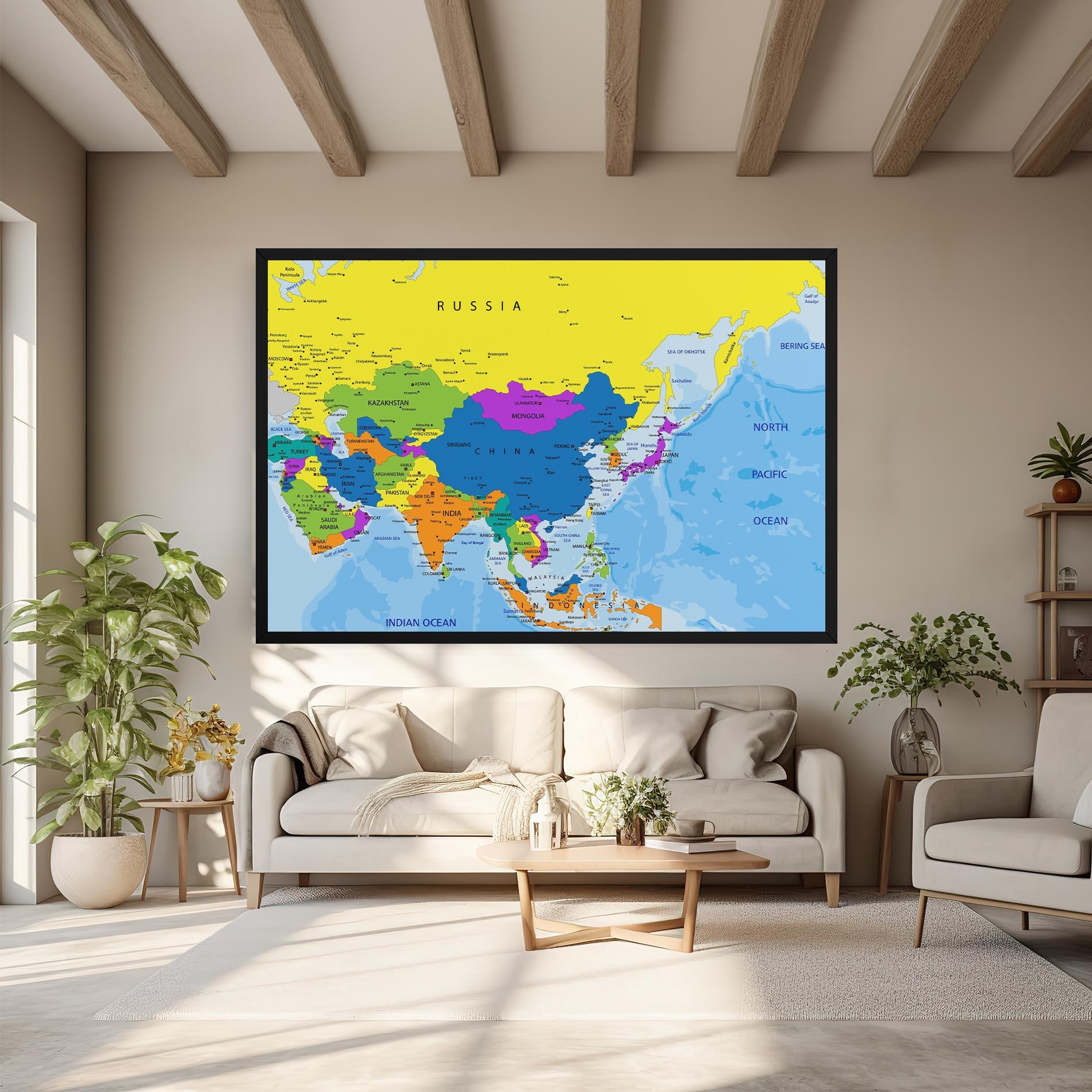 Obraz na Płótnie Asia Color Map mockup 6