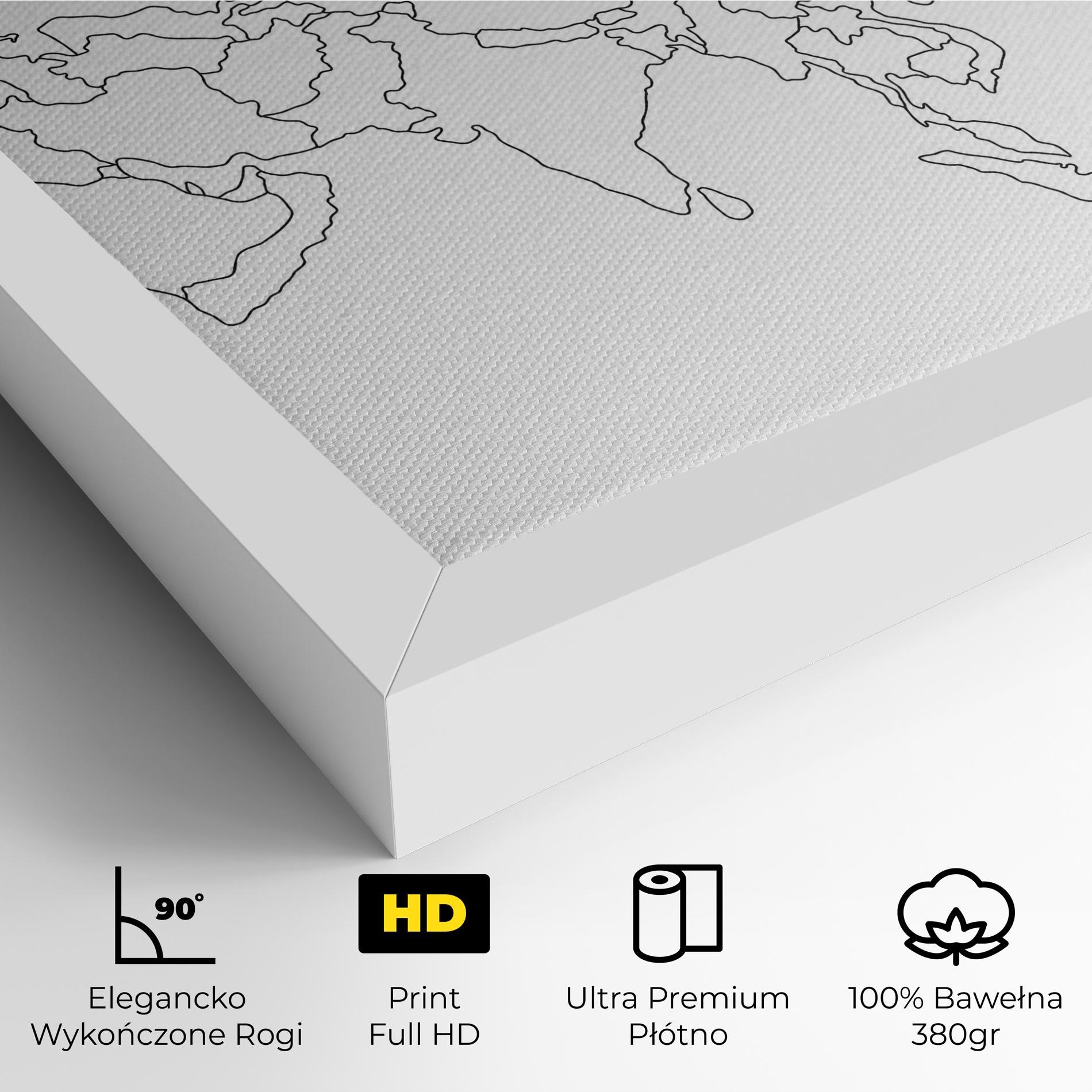 Obraz na Płótnie Asia Map Line mockup 4