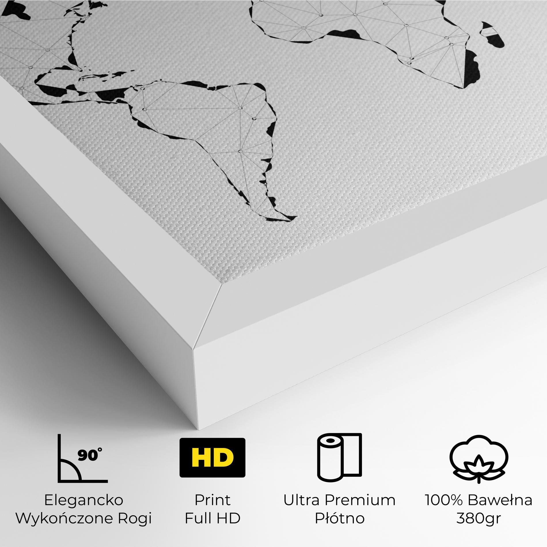 Obraz na Płótnie Black Line Map mockup 4