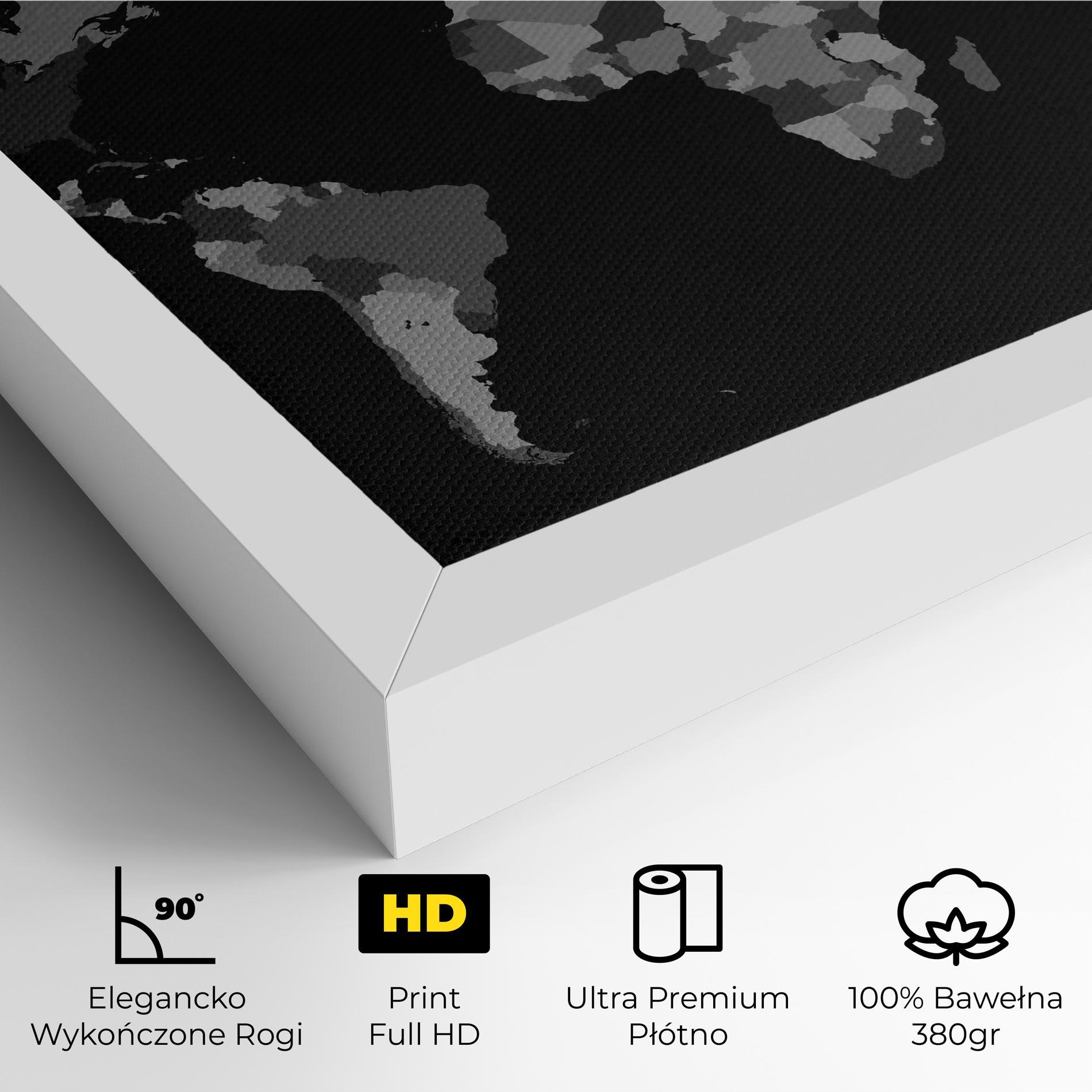 Obraz na Płótnie Grey Map World mockup 4