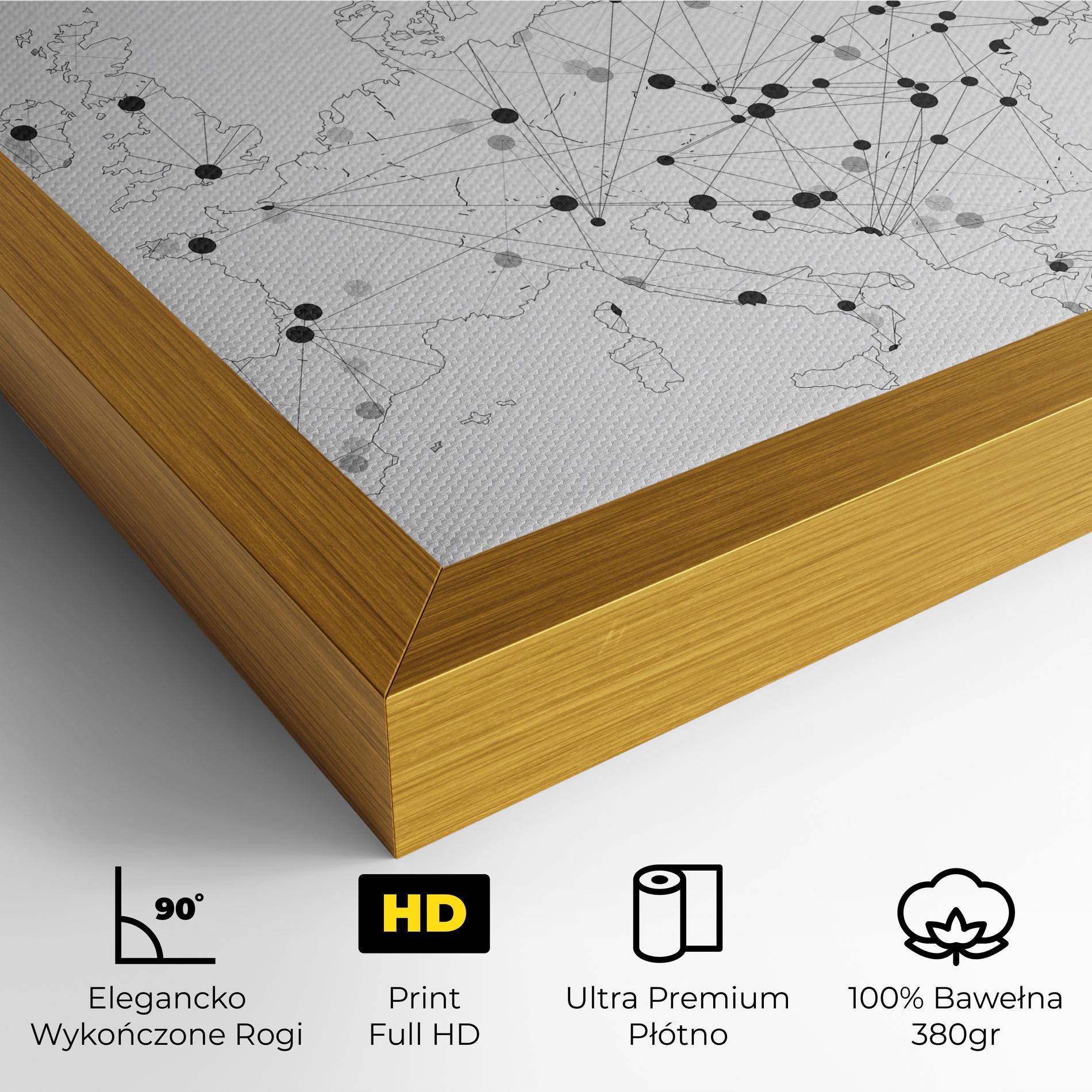 Obraz na Płótnie Europe Line Map mockup 4