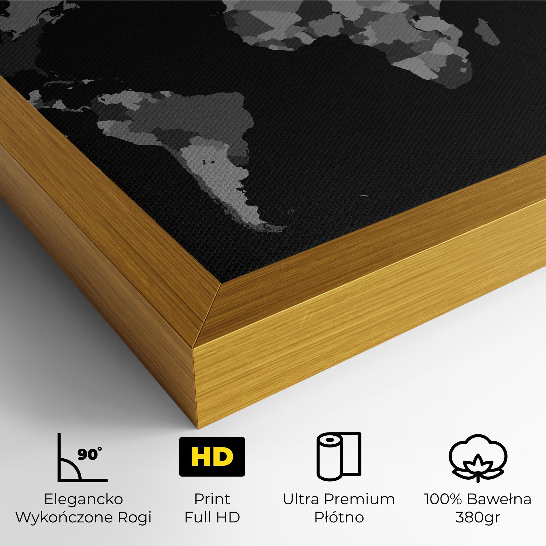 Obraz na Płótnie Grey Map World mockup 4