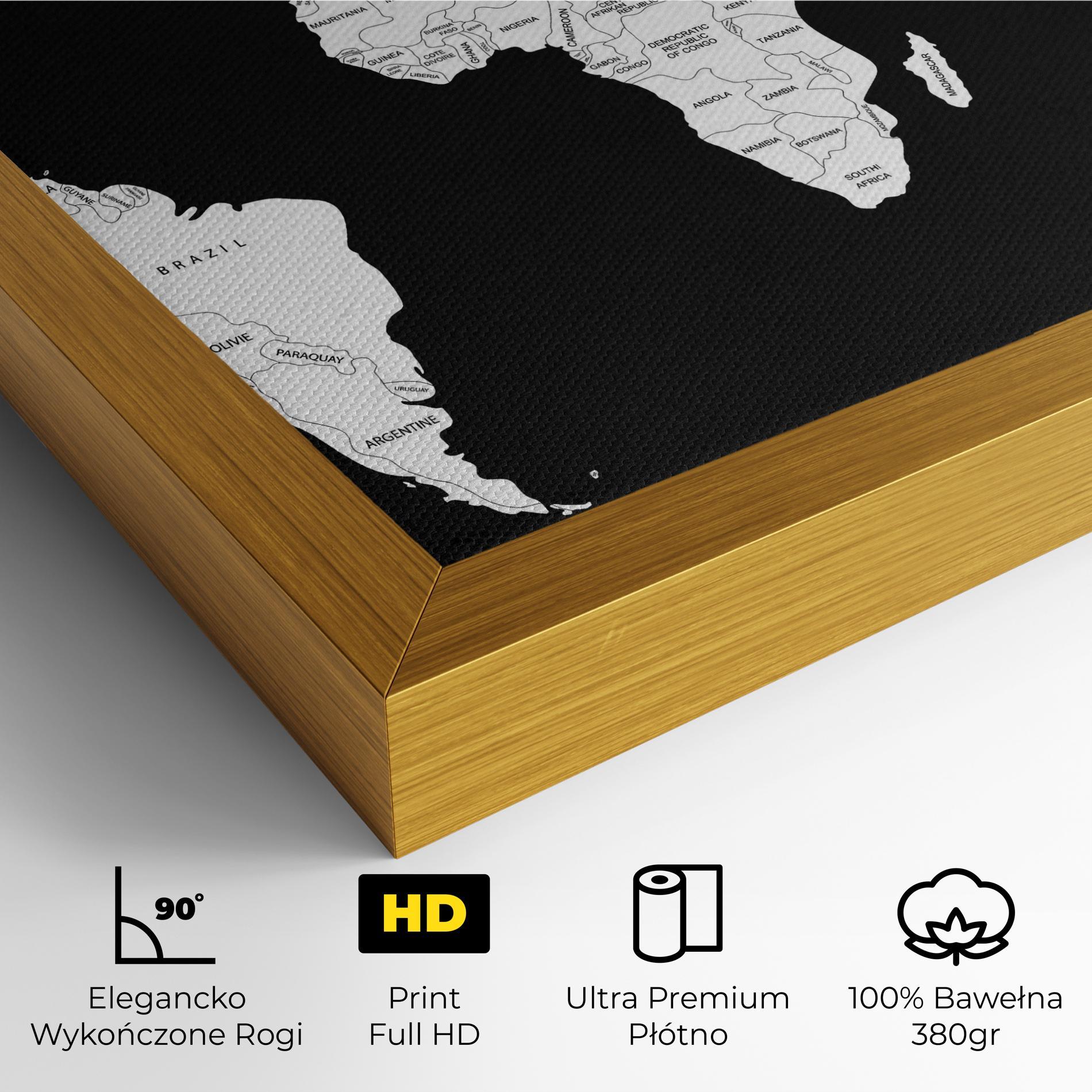 Obraz na Płótnie White World Map mockup 4