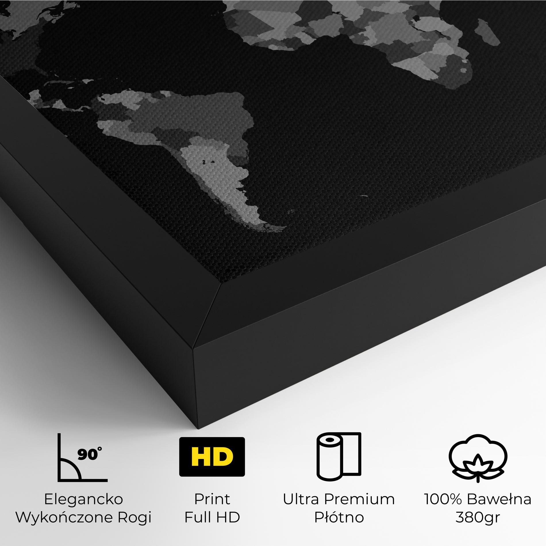 Obraz na Płótnie Grey Map World mockup 4