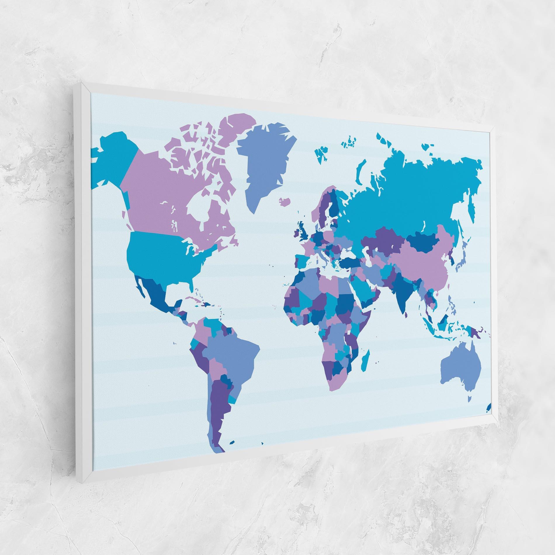 Obraz na Płótnie Blue Purple Map mockup 1