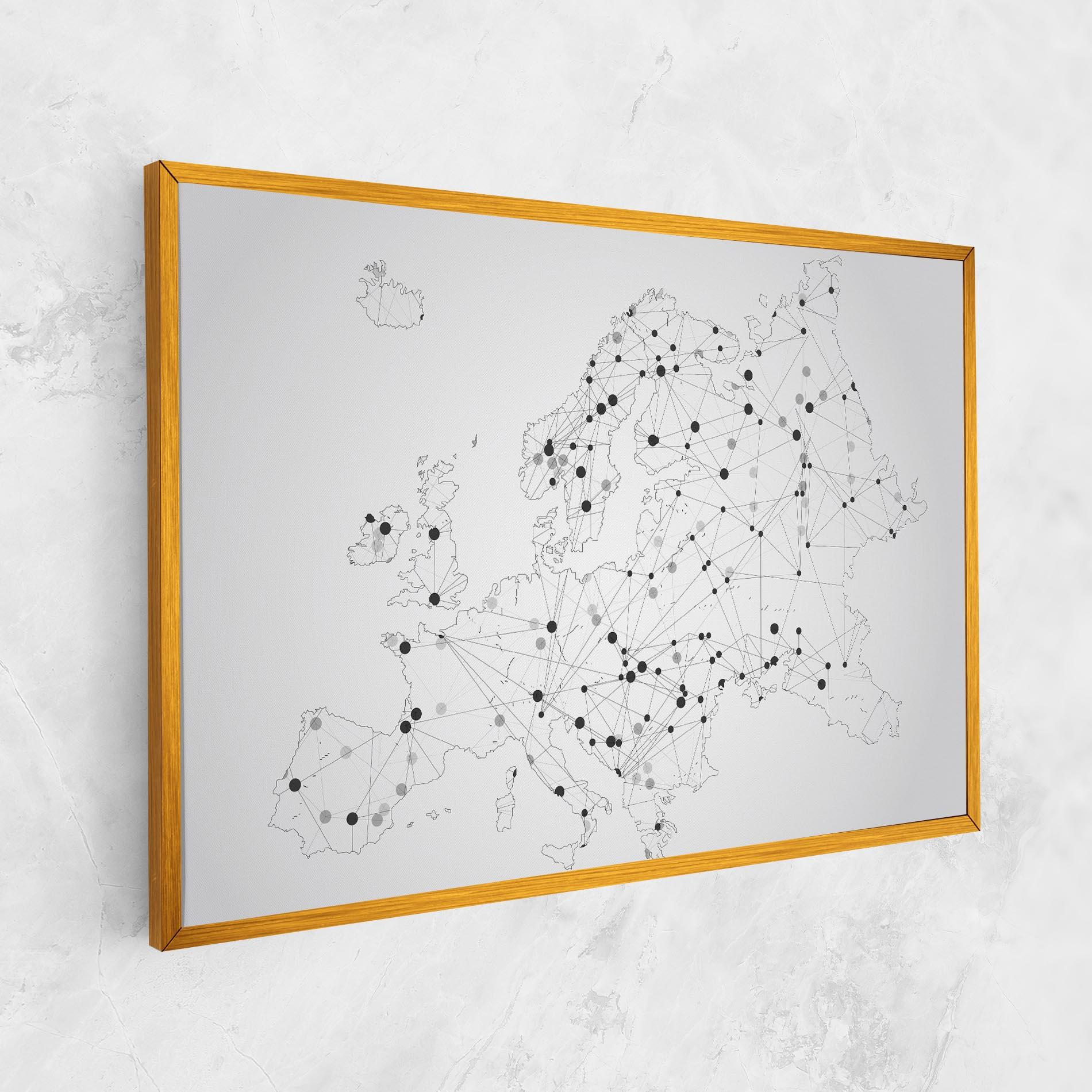 Obraz na Płótnie Europe Line Map mockup 1