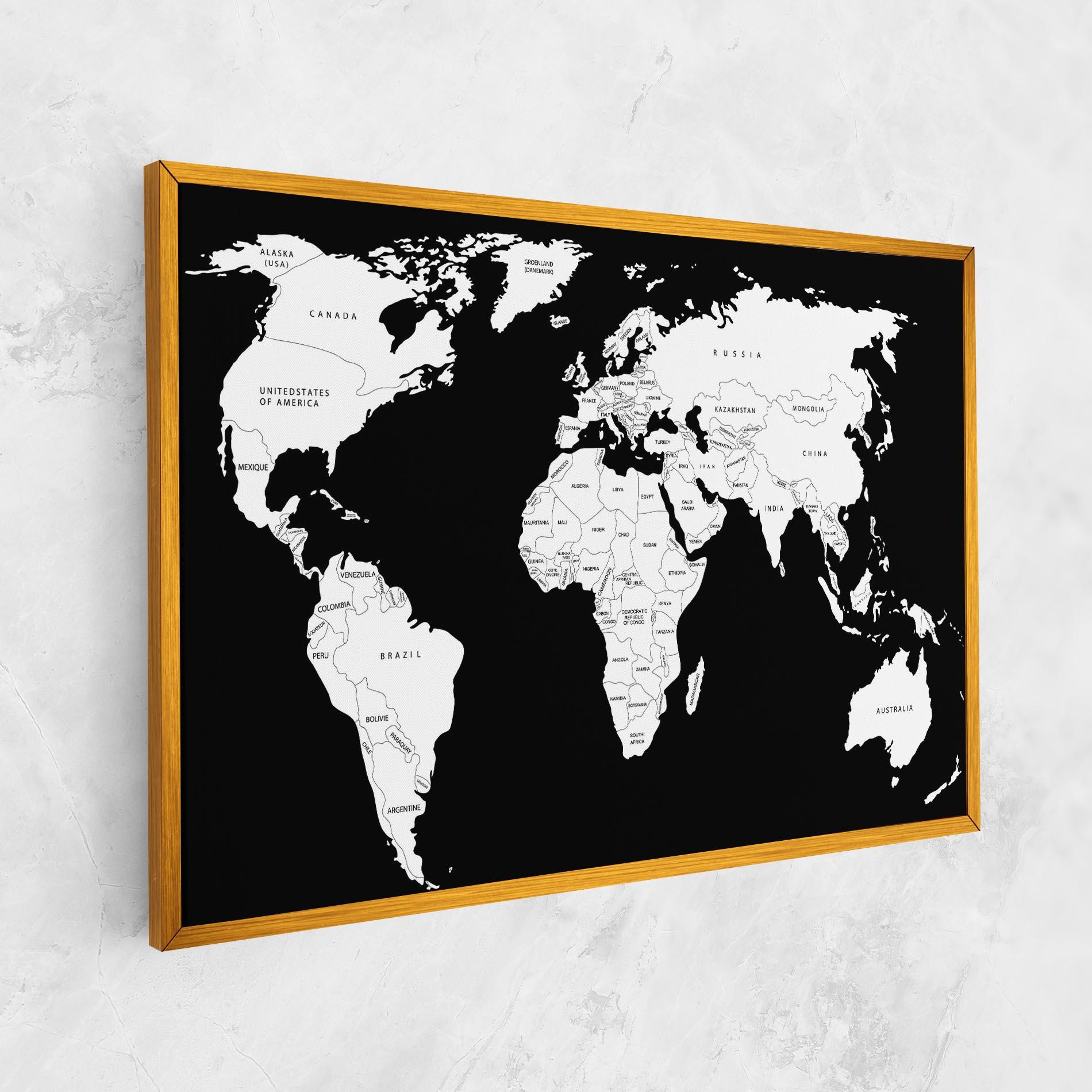 Obraz na Płótnie White World Map mockup 1