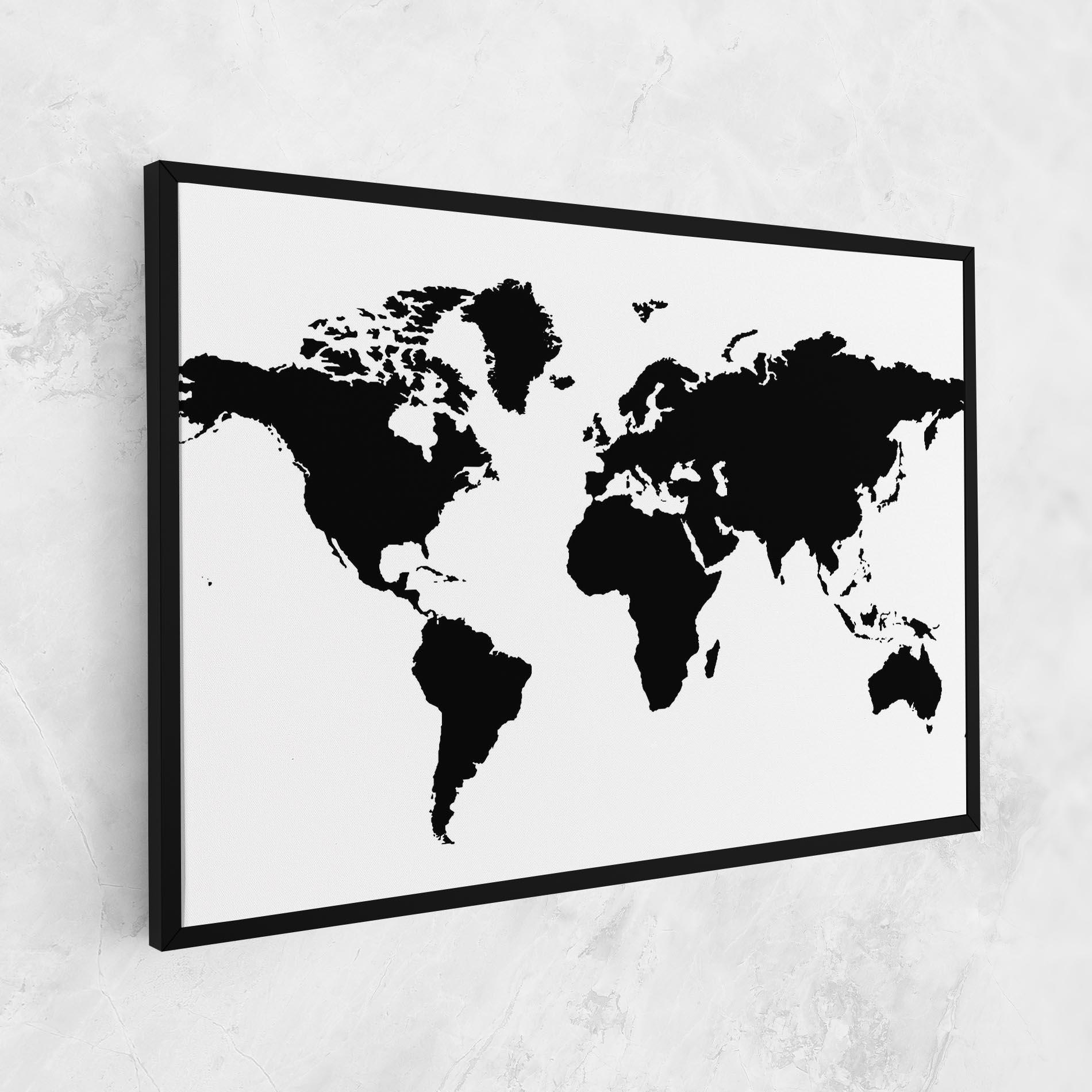 Obraz na Płótnie Global Black Map mockup 1