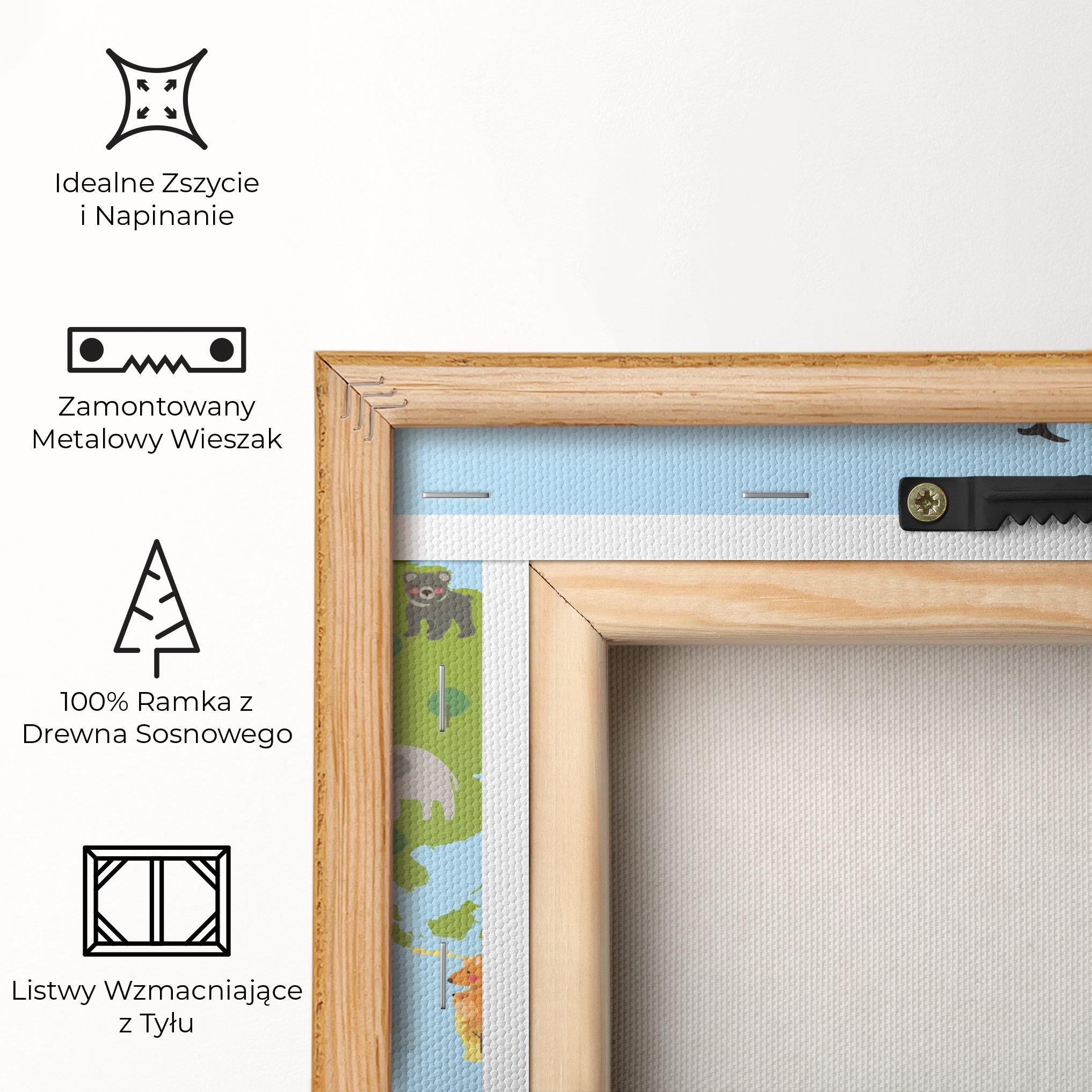 Obraz na Płótnie Animals Cute Map mockup 5