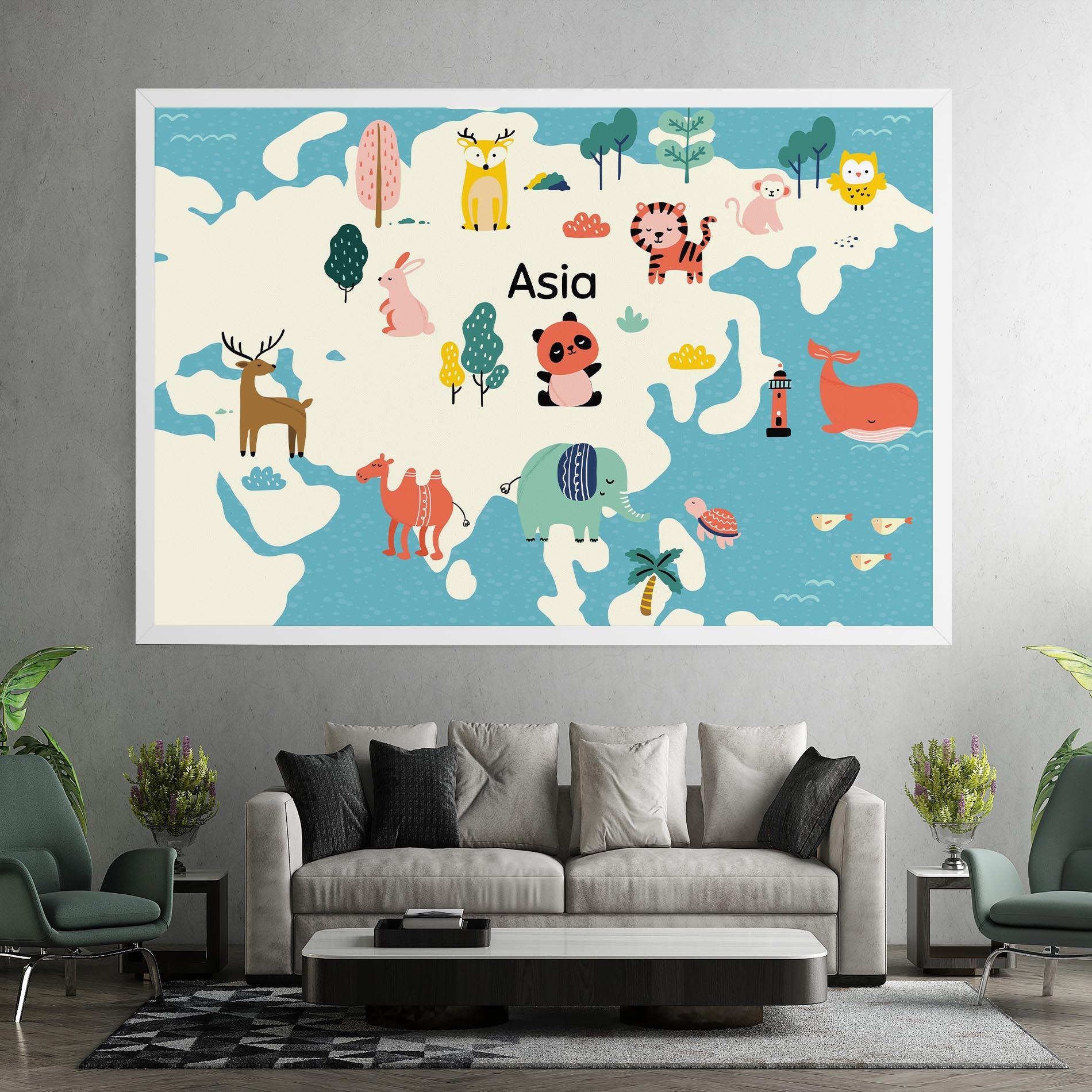 Obraz na Płótnie Asia Cute Map mockup 7