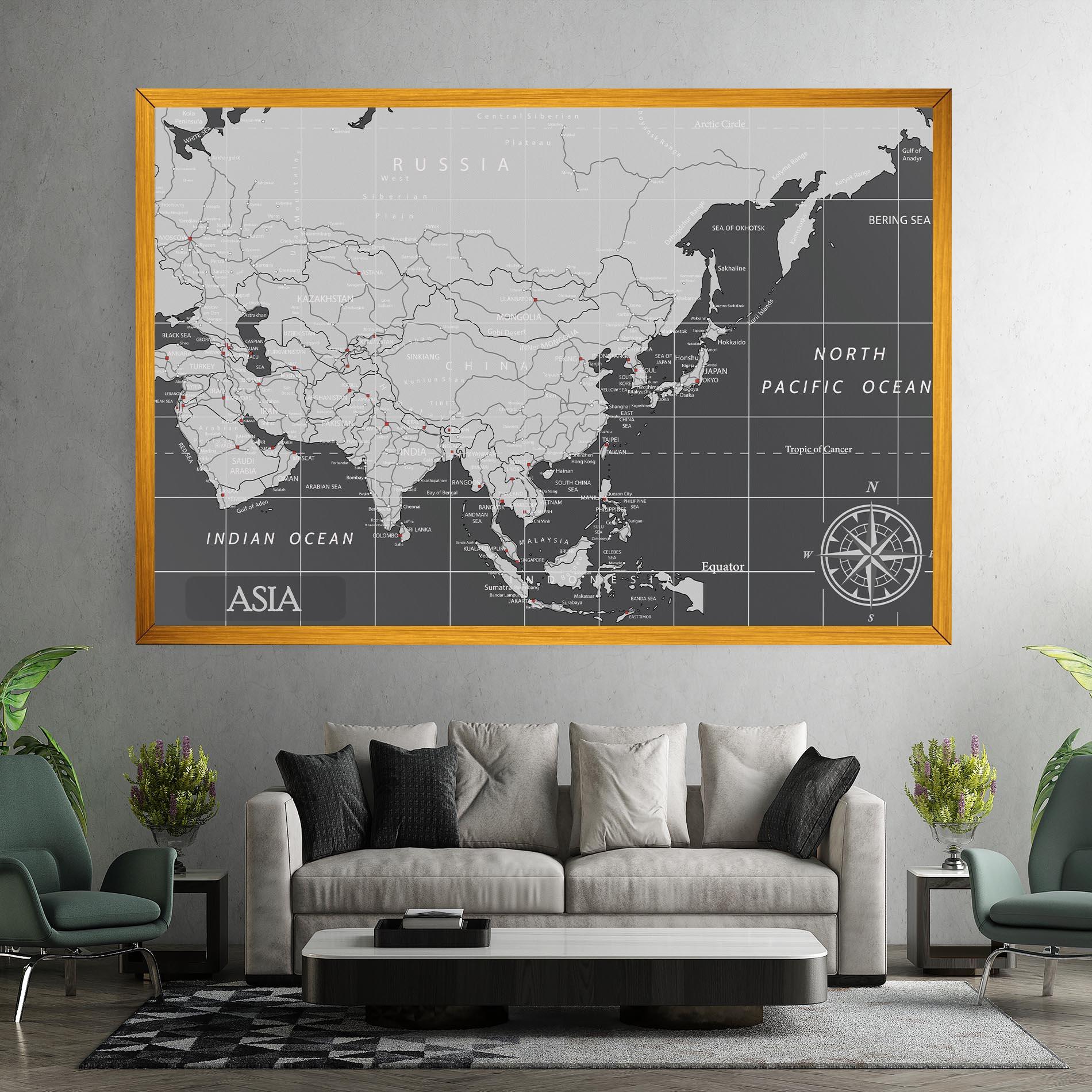 Obraz na Płótnie Asia Minimal Map mockup 7