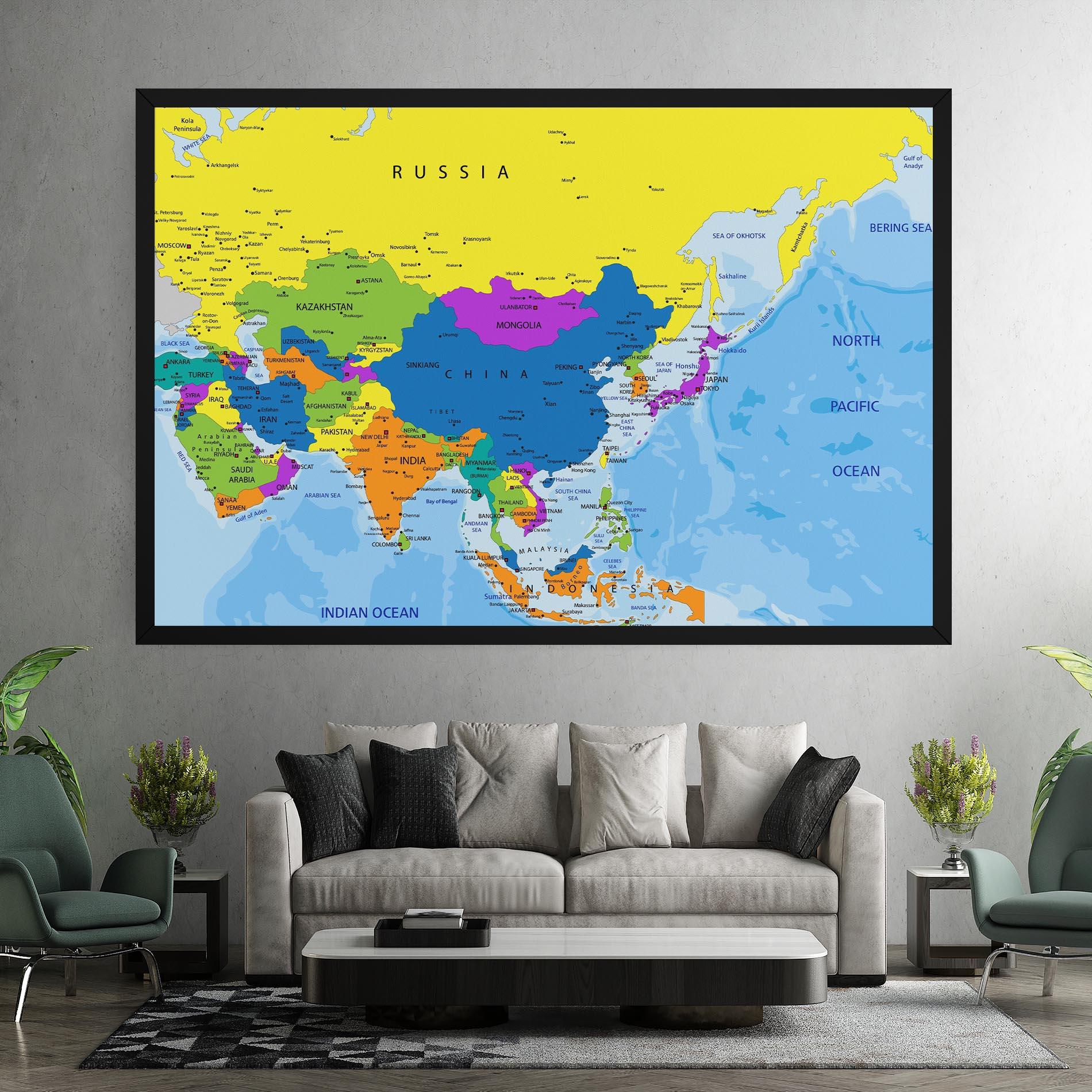 Obraz na Płótnie Asia Color Map mockup 7