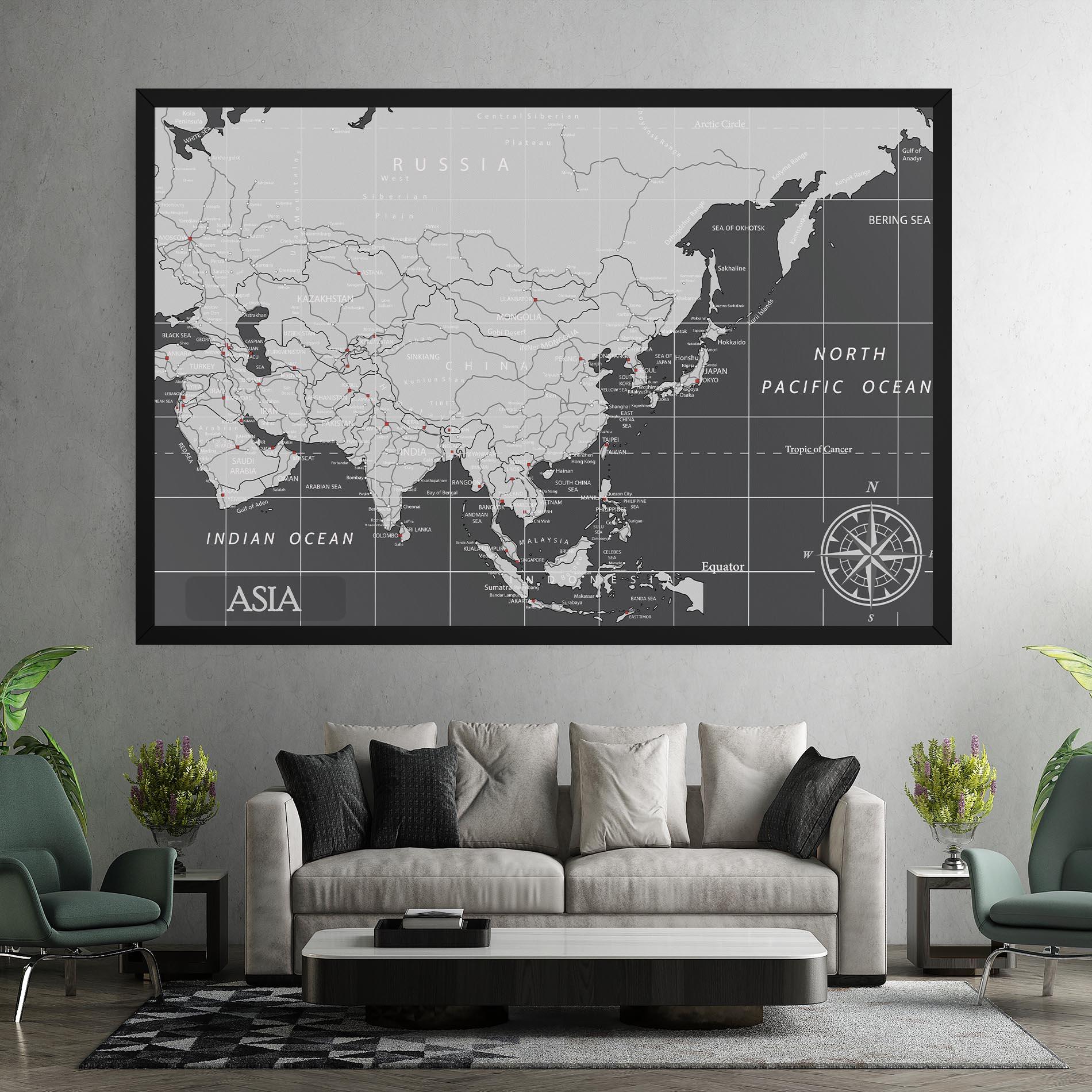 Obraz na Płótnie Asia Minimal Map mockup 7