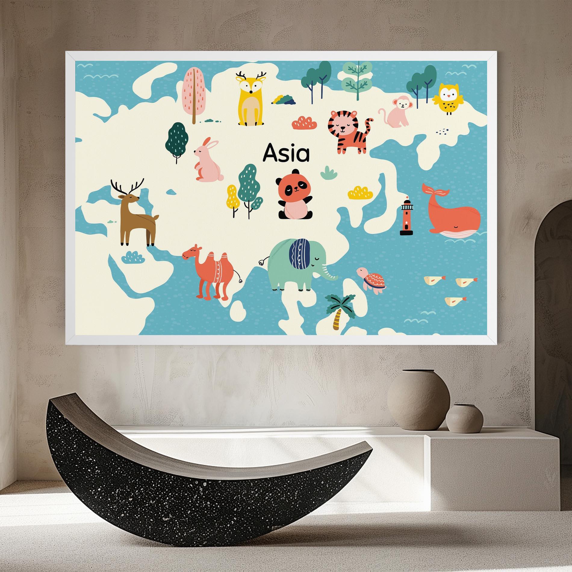Obraz na Płótnie Asia Cute Map mockup 8