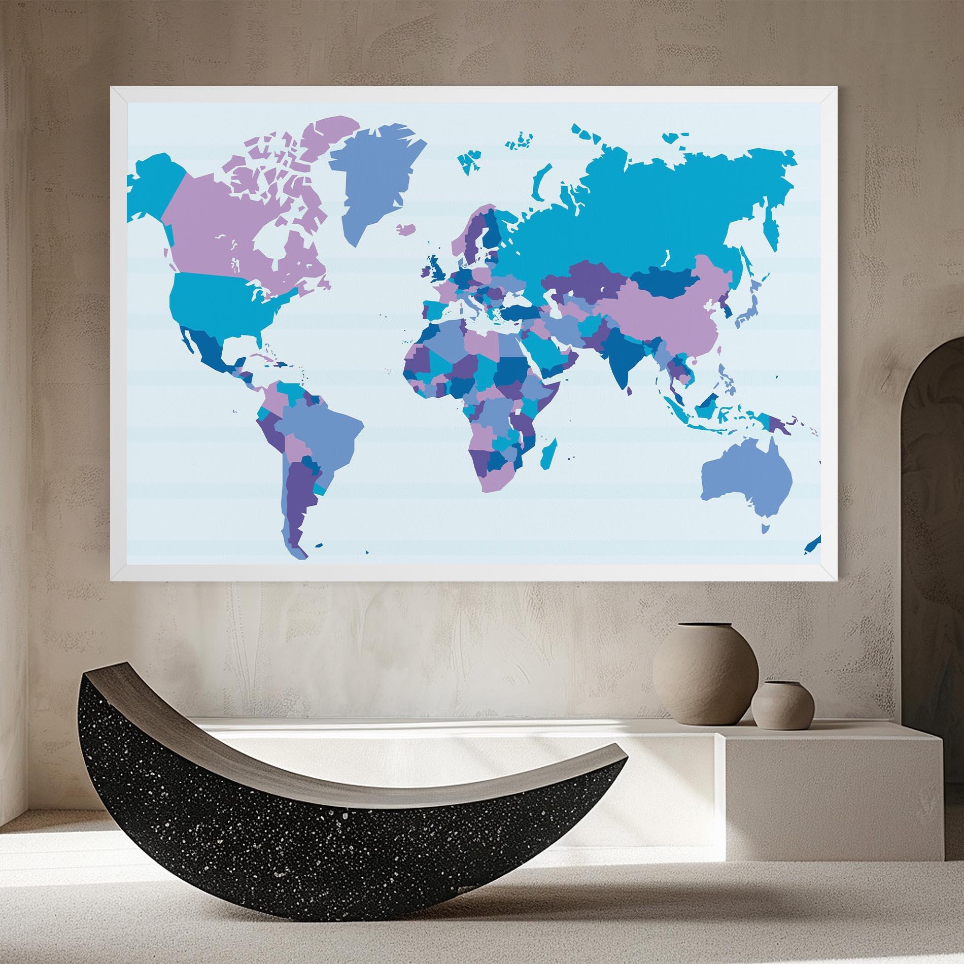 Obraz na Płótnie Blue Purple Map mockup 8