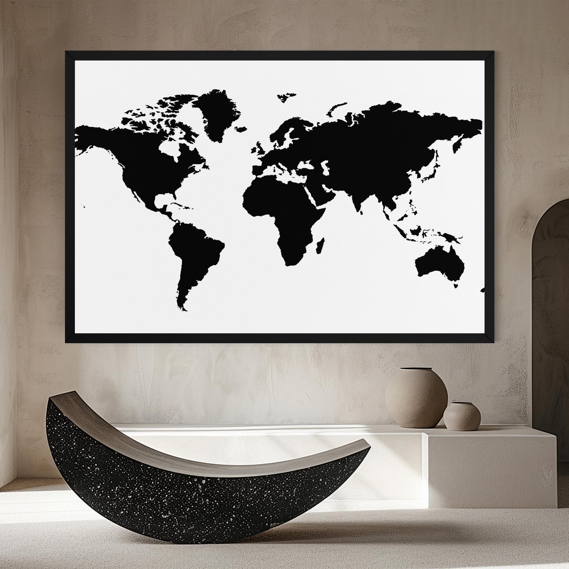 Obraz na Płótnie Global Black Map mockup 8