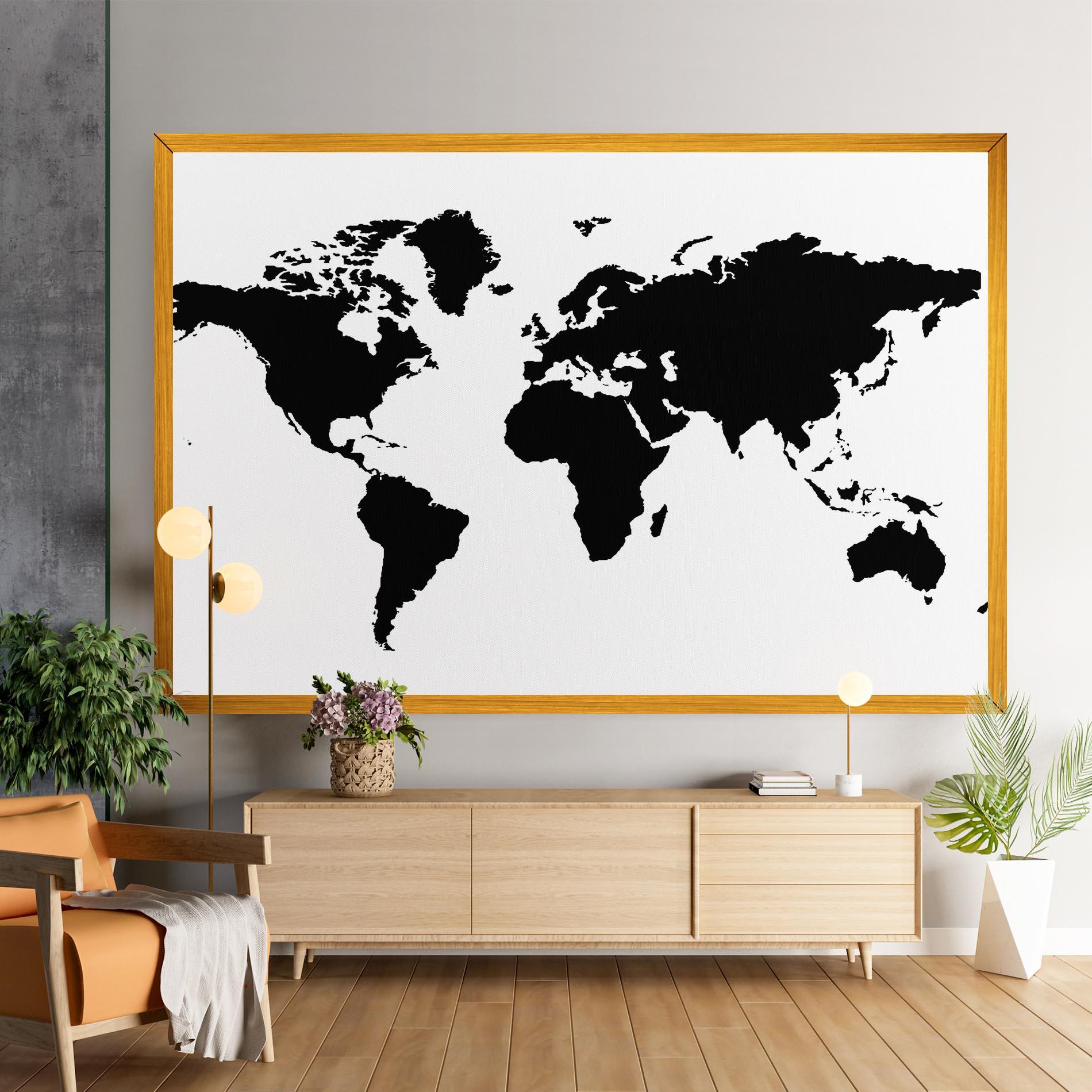 Obraz na Płótnie Global Black Map mockup 9