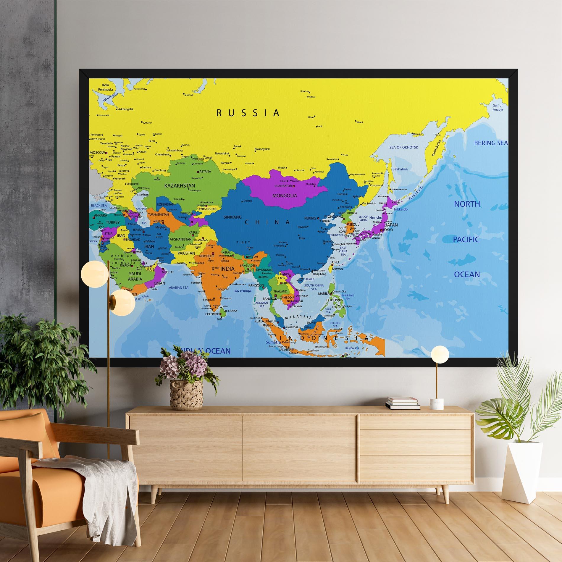 Obraz na Płótnie Asia Color Map mockup 9