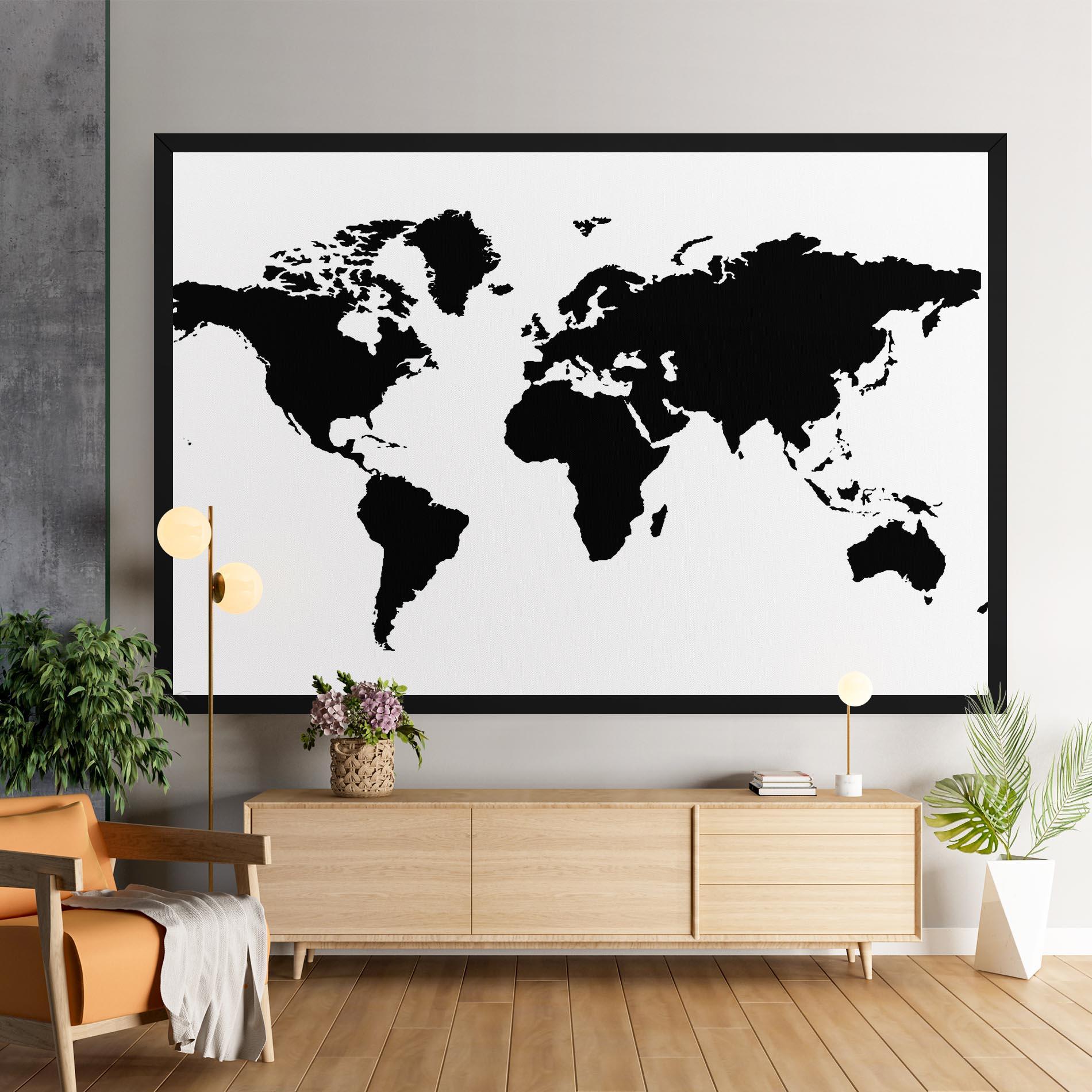 Obraz na Płótnie Global Black Map mockup 9