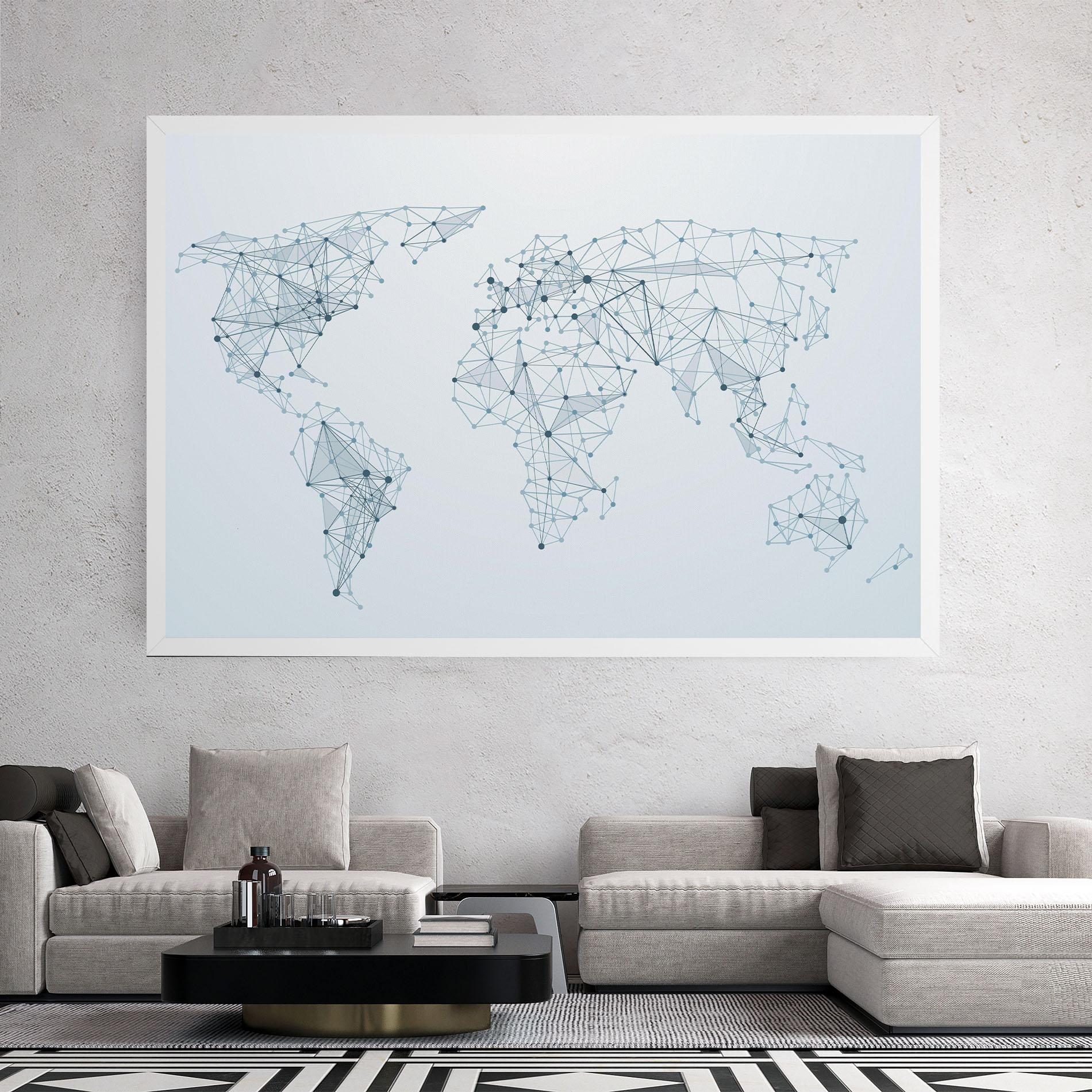 Obraz na Płótnie Blue Line Map mockup 2