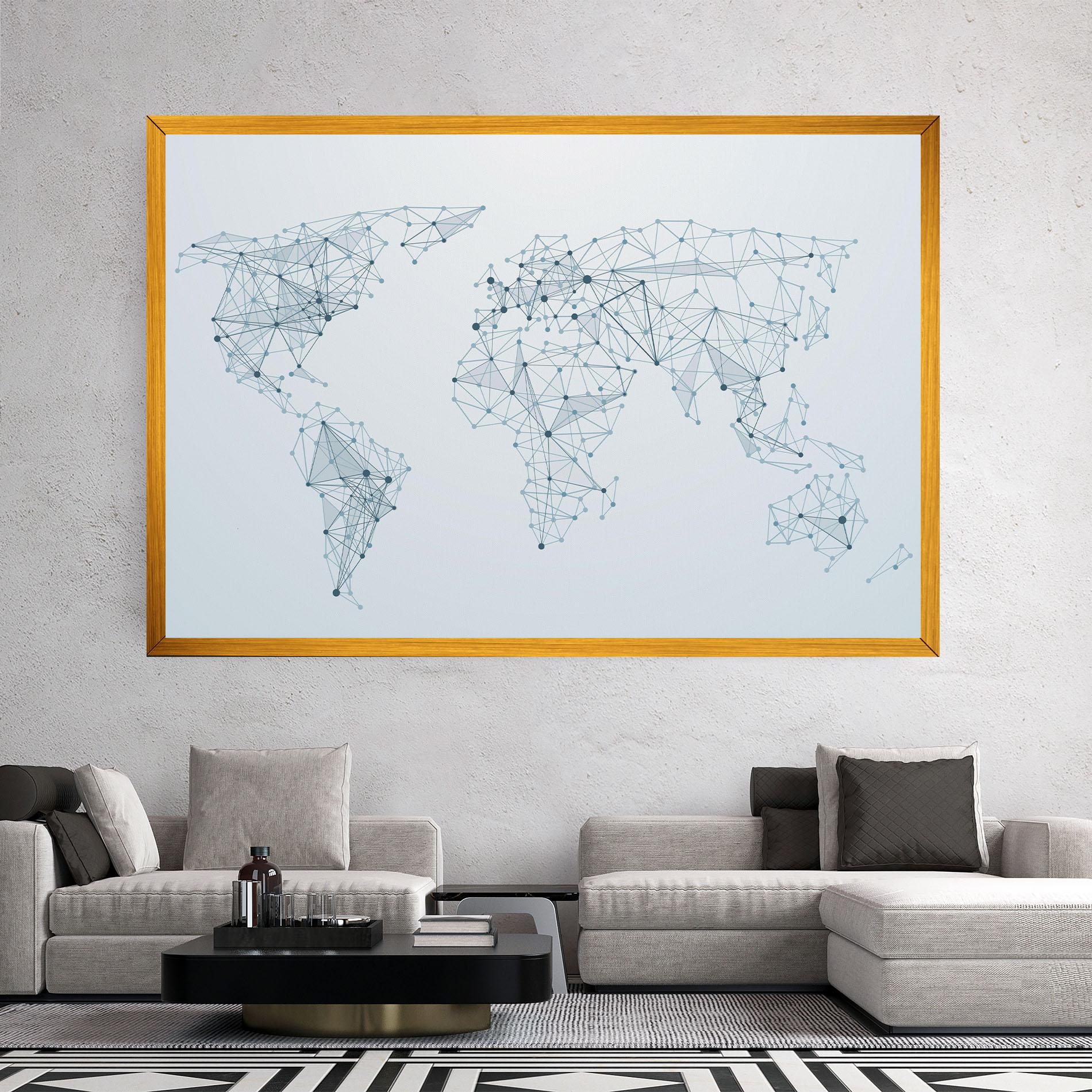 Obraz na Płótnie Blue Line Map mockup 2