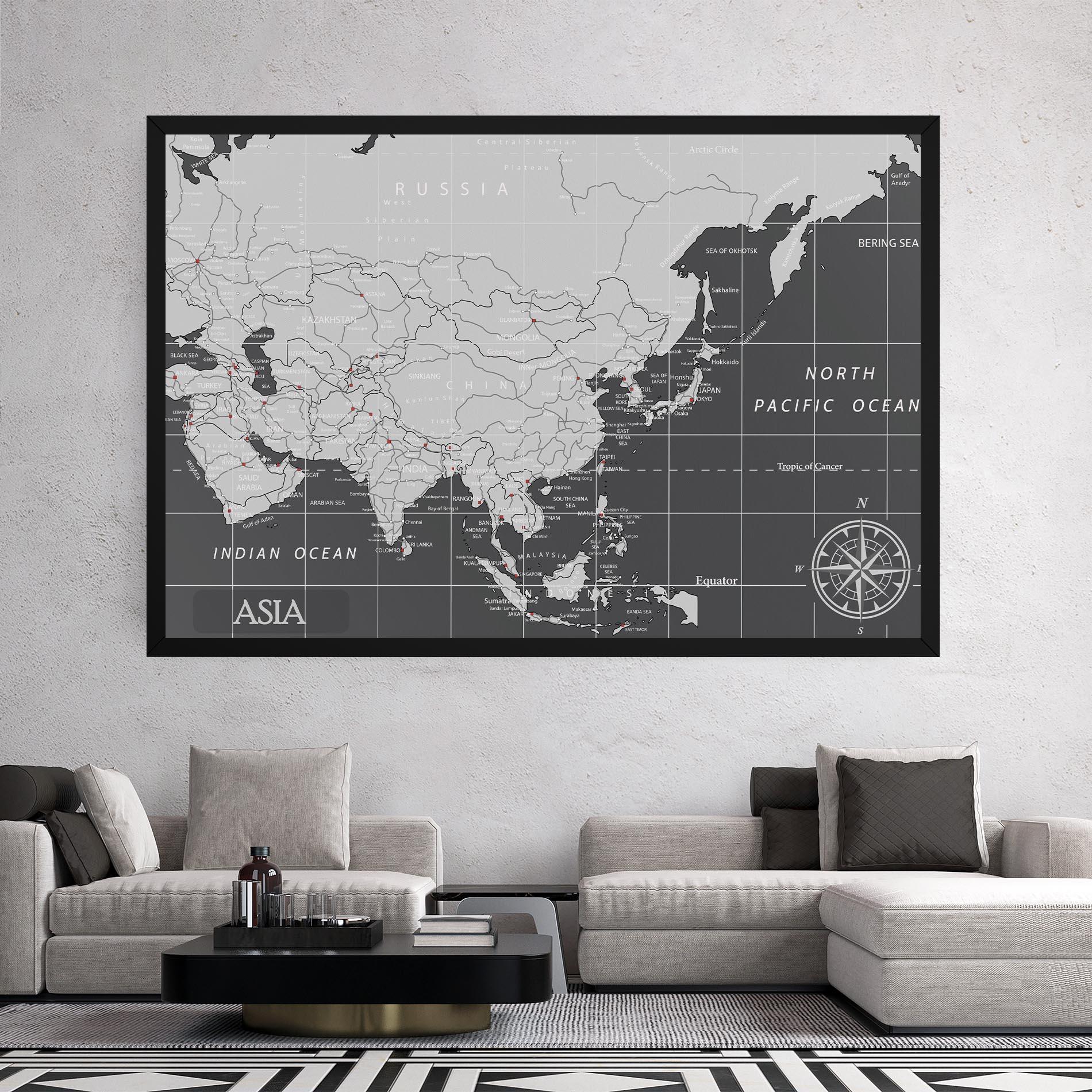 Obraz na Płótnie Asia Minimal Map mockup 2