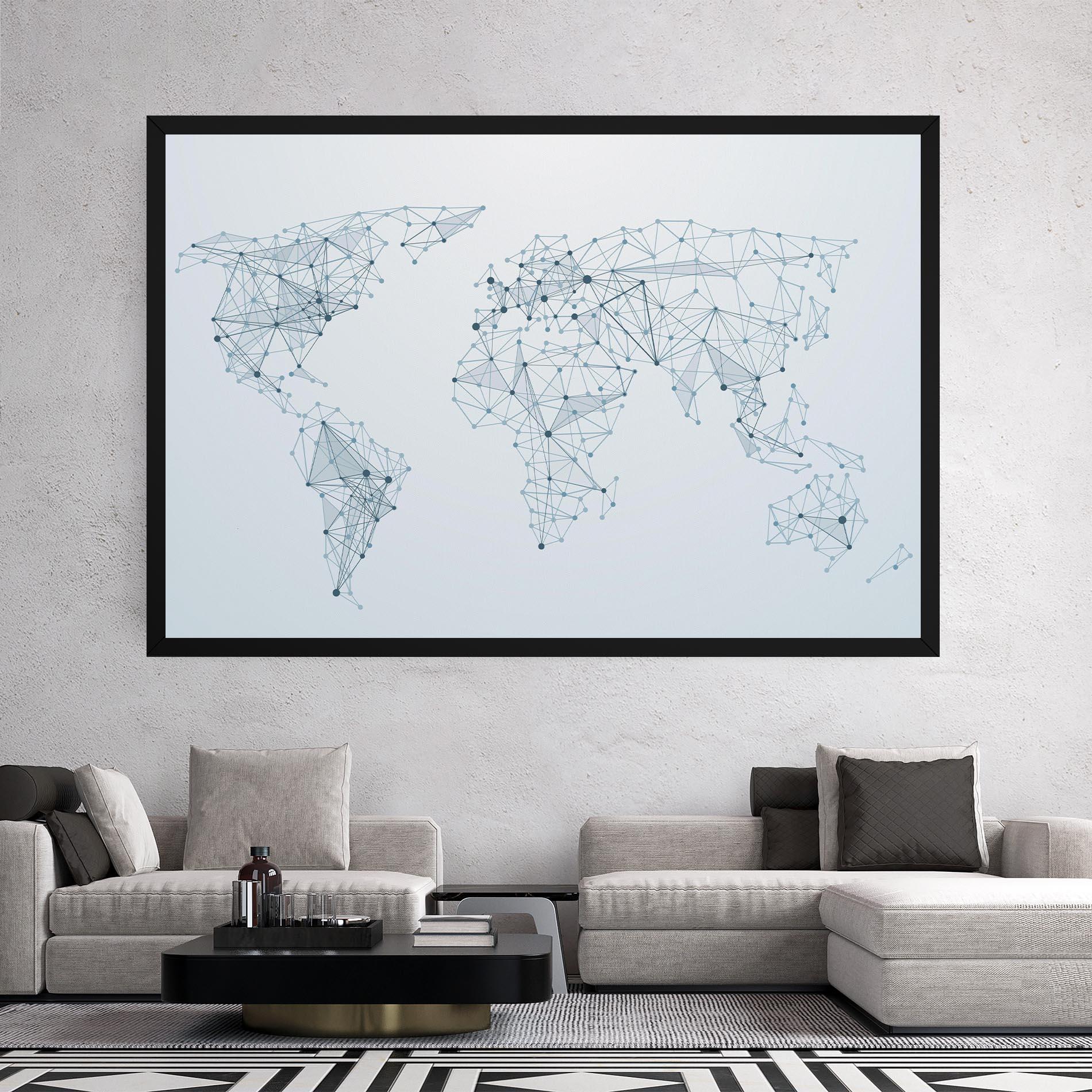 Obraz na Płótnie Blue Line Map mockup 2